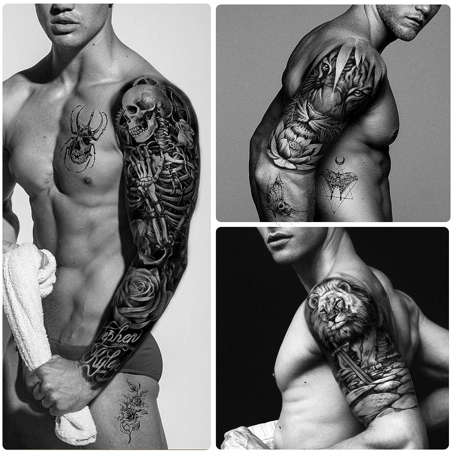 Amazon.com : Full Arm Temporary Tattoos（10 sheets） Half Arm（6 sheets）  Shoulder Waterproof Tattoos for Men and Women : Beauty & Personal Care
