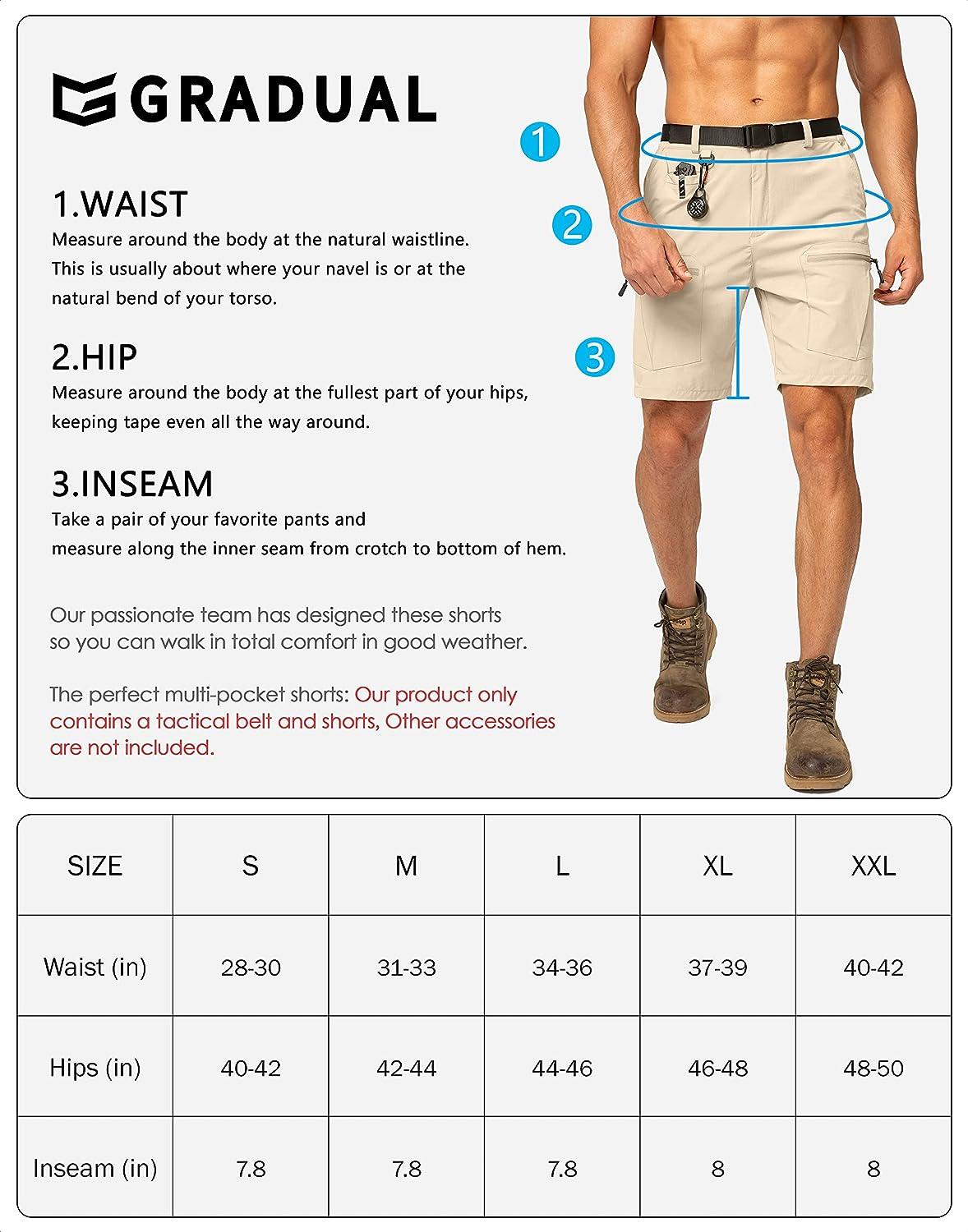 G Gradual Men's Cargo Shorts with Belt Lightweight Breathable Quick Dry  Hiking Tactical Shorts Nylon Spandex