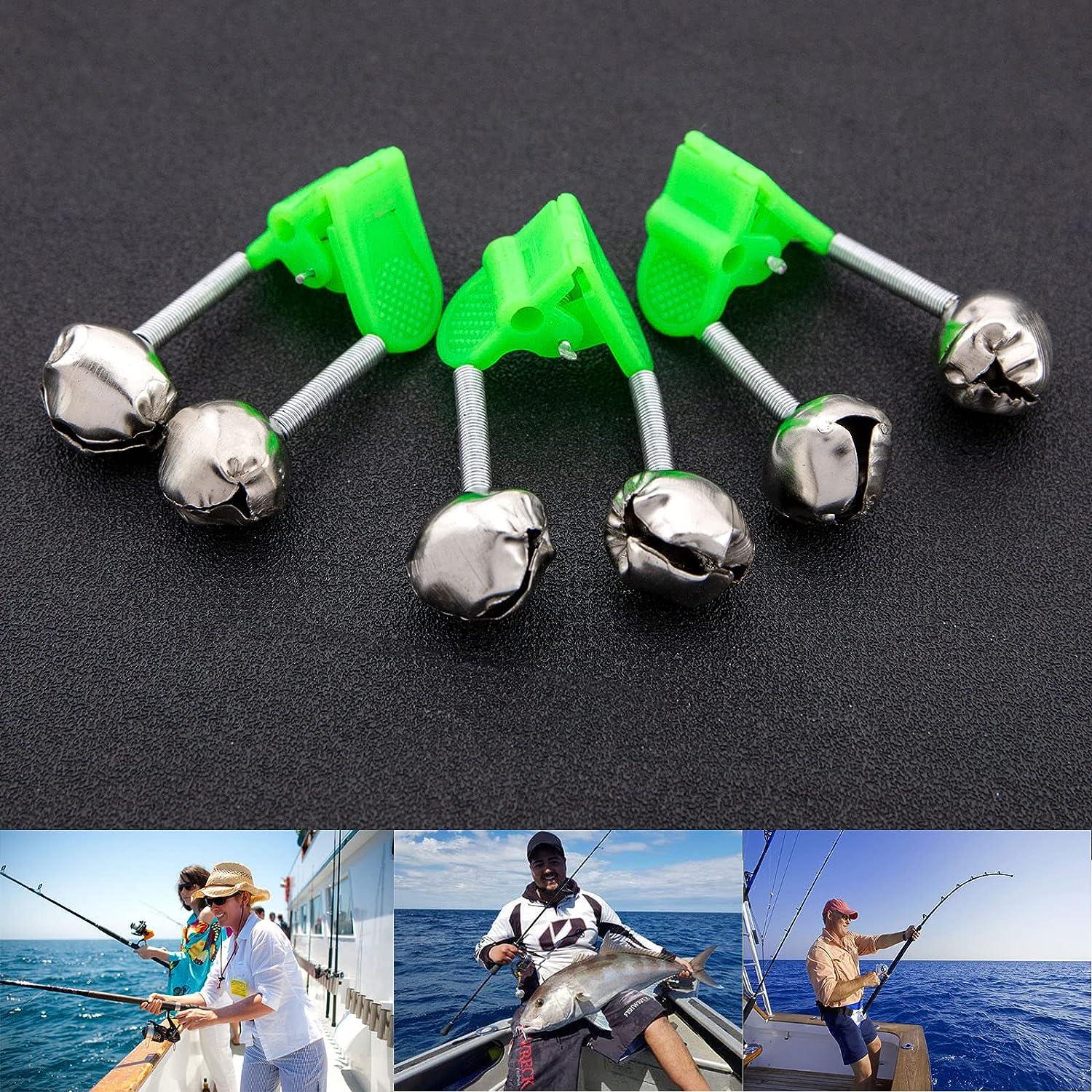 Silver fishing bells are worn on a fishing rod while fishing. Bite