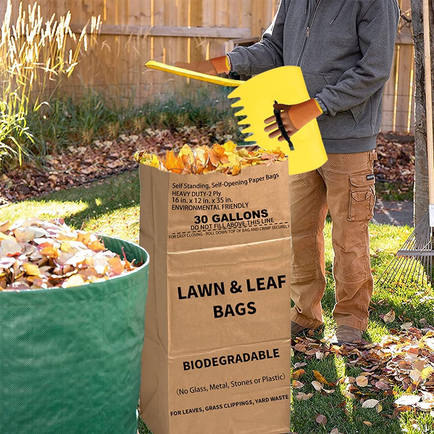 Heavy Duty Kraft Paper Lawn Paper Bags Brown 30 Gallons Yard Waste Leaf