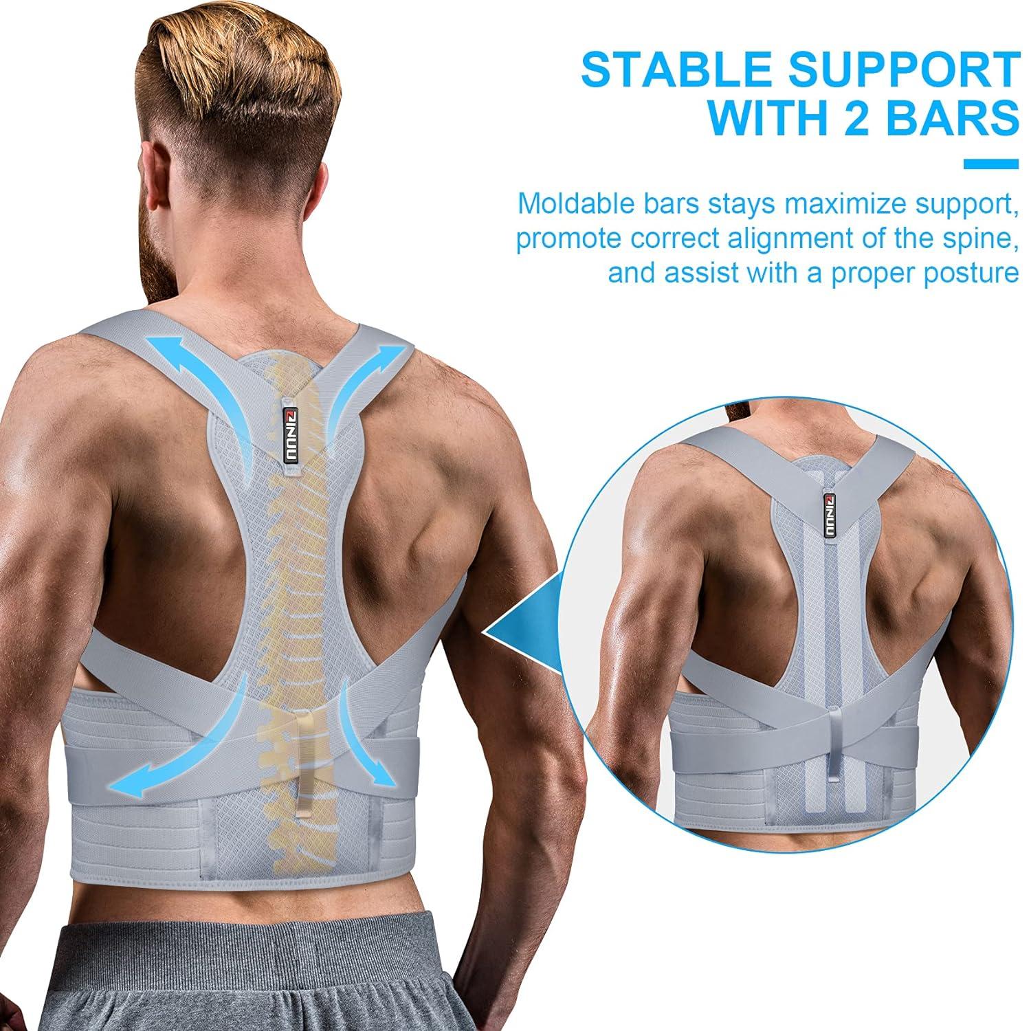 ZINUU Posture Corrector for Women and Men - Lower Back Support Belt Upper  Back Brace Adjustable Shoulder