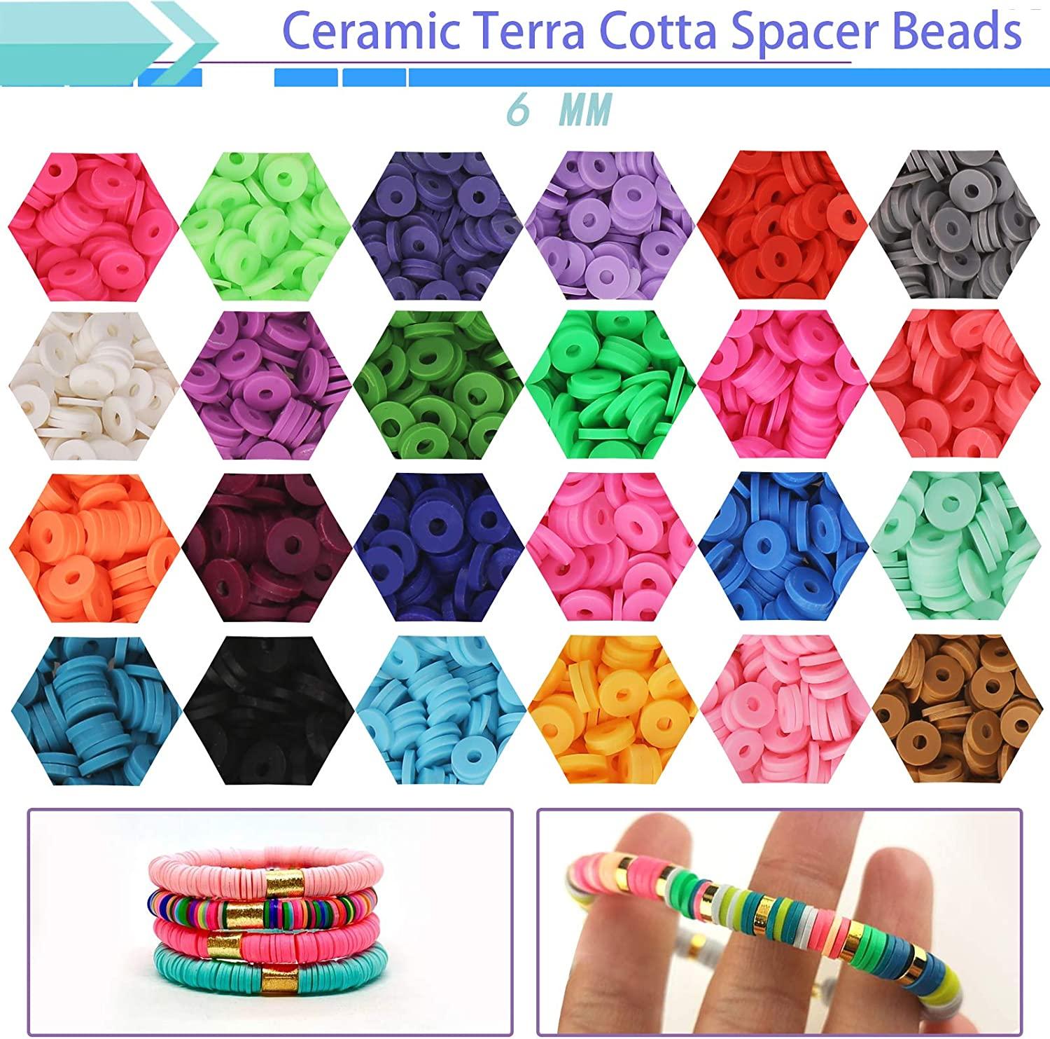 Jewelry DIY Kit Clay Spacer Beads Making Bead Ceramic BraceletBeads Set  Colorful
