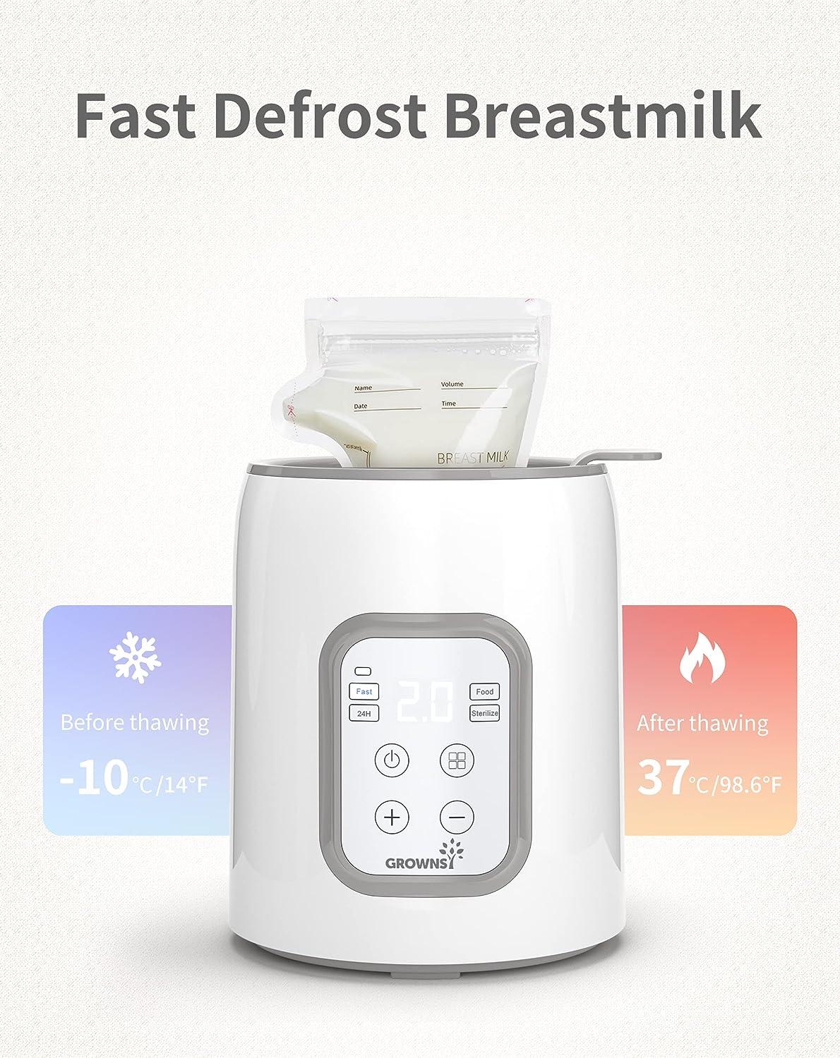 Bottle Warmer, GROWNSY 8-in-1 Fast Baby Milk Warmer with Timer for  Breastmilk or Formula, Accurate Temperature Control, with Defrost,  Sterili-zing