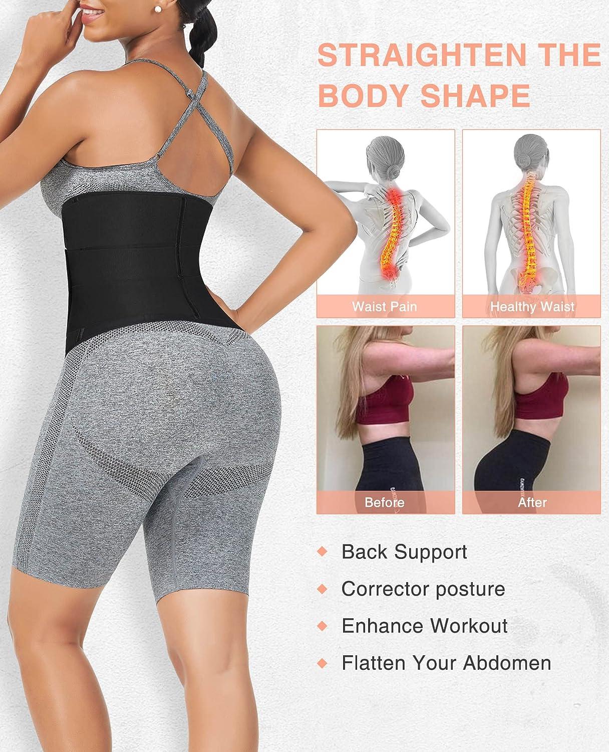 FeelinGirl Sauna Waist Trainer for Women Long Torso Plus Size Sweat Belts  Zipper Bones Workout Trimmer Neoprene Underbust Black XS at  Women's  Clothing store