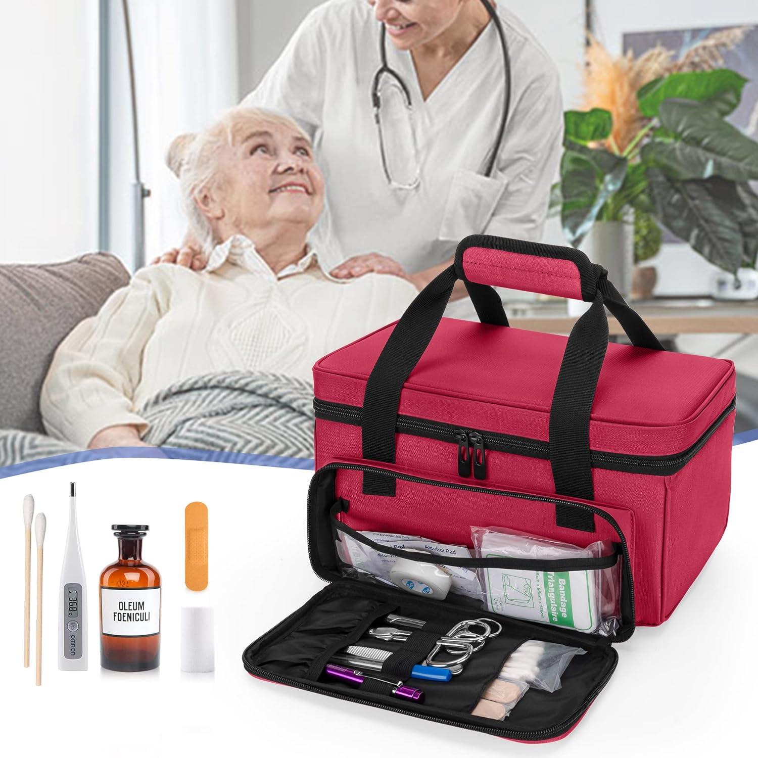  CURMIO Small Medicine Storage Bag Empty, Family First Aid  Organizer Box for Emergency Medical Kits : Health & Household