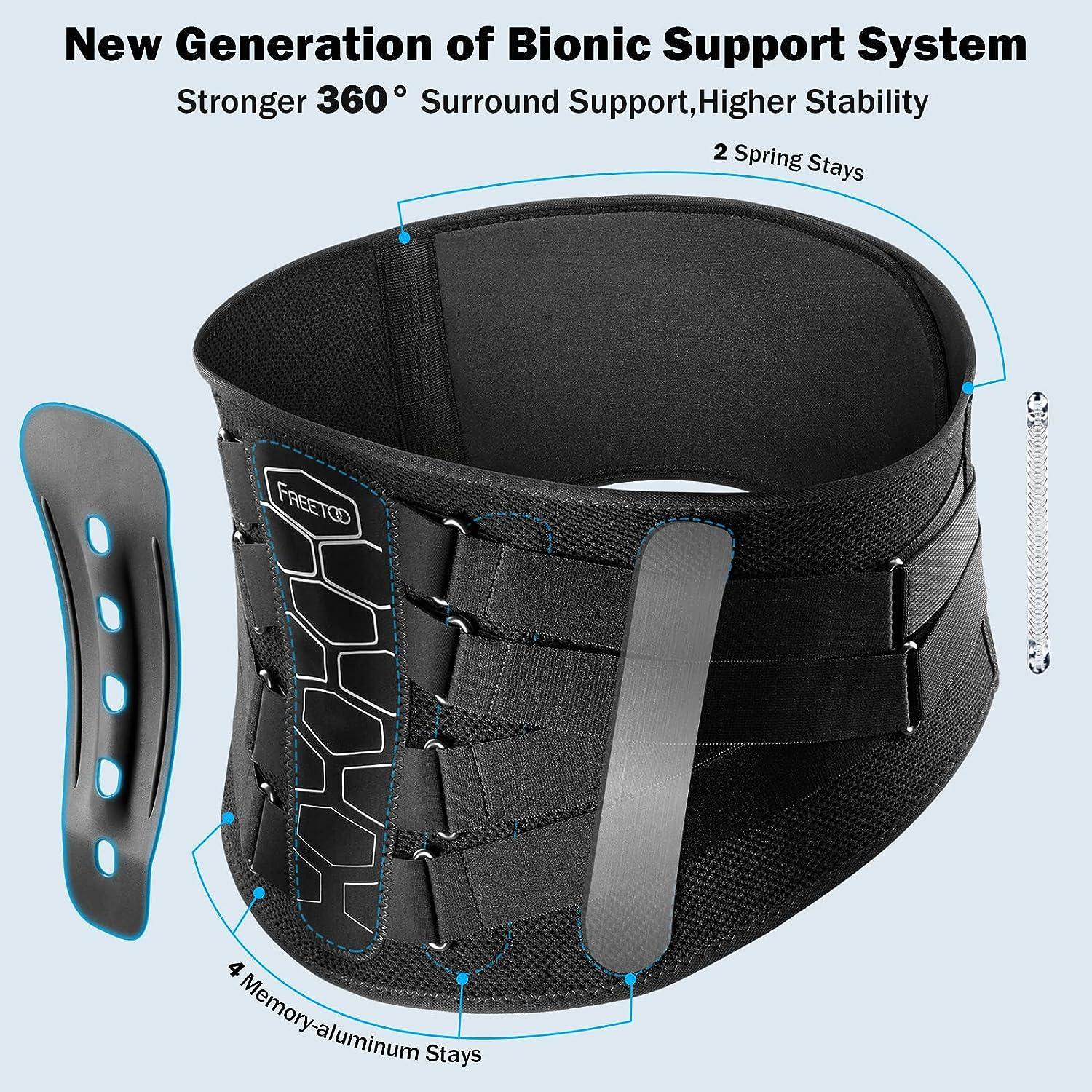 FREETOO Back Brace for Lower Back Pain, Breathable Back Support Belt with  Soft Pad for Men/Women for Work, Lightweight Non-Slip Lumbar Support for