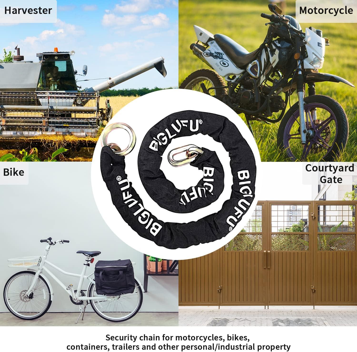 10mm Heavy Duty Security Chain & Padlock - Galvanised Chain - Gate Lock -  Bikes
