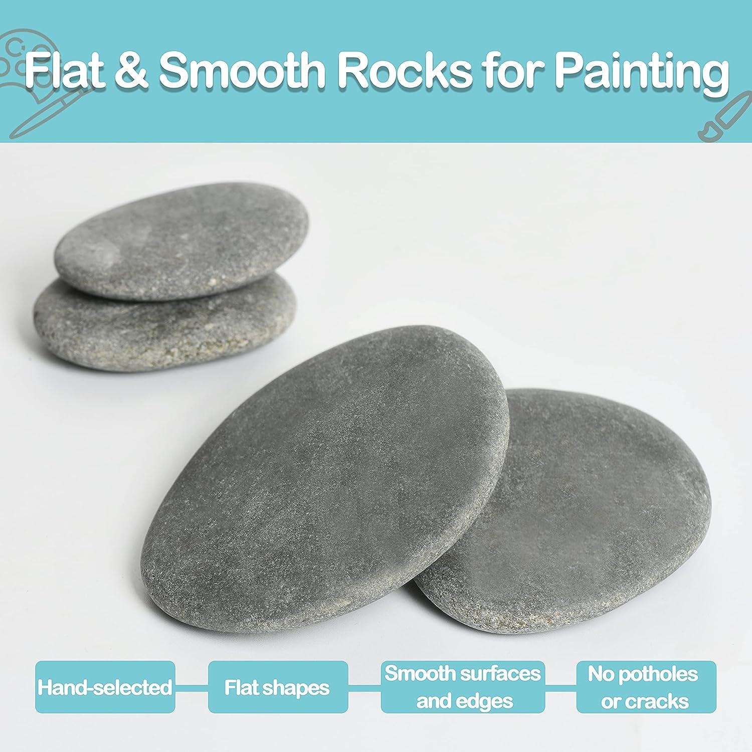 Craft Rocks For Rock Painting, 7 Smooth Flat Surfaced Stones For Kindness  Stones And Rock Painting, 2 - 3.5 Inch River Rocks