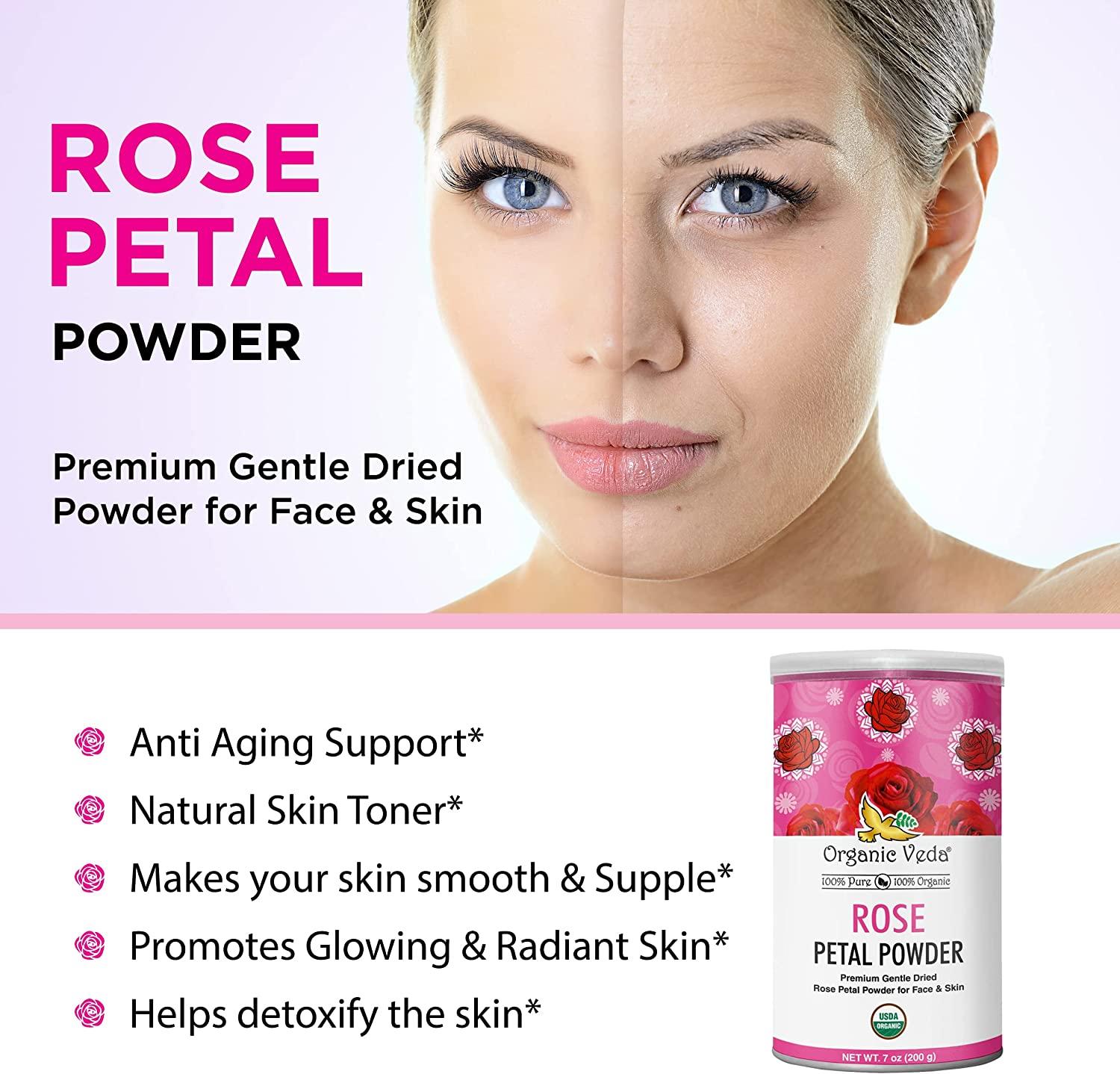 Rose Petal Powder for Hair, Skin and Face Mask Beauty Skincare  Facials 100g