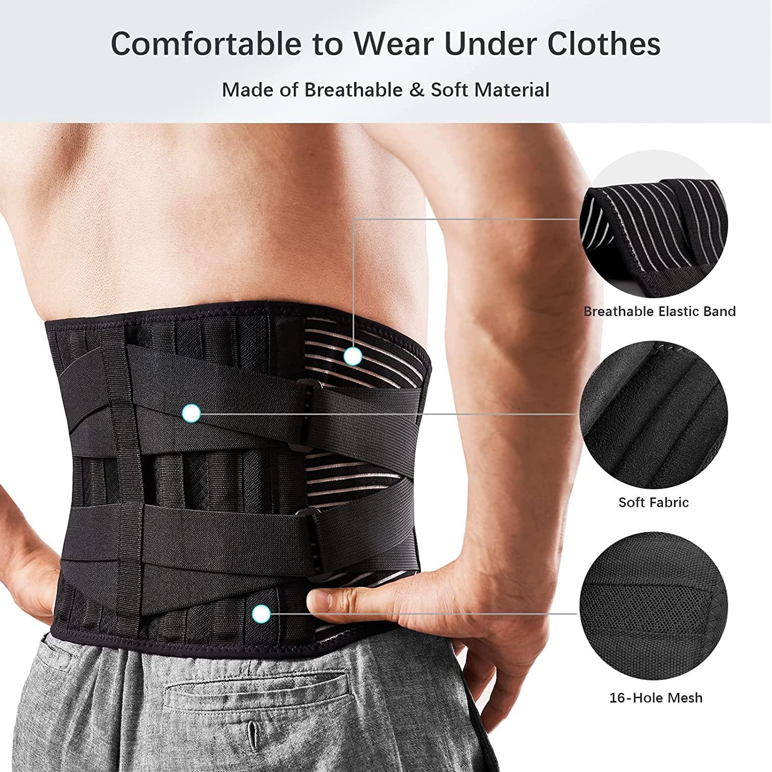FREETOO Back Braces for Lower Back Pain Relief with 6 Stays, Breathable ...