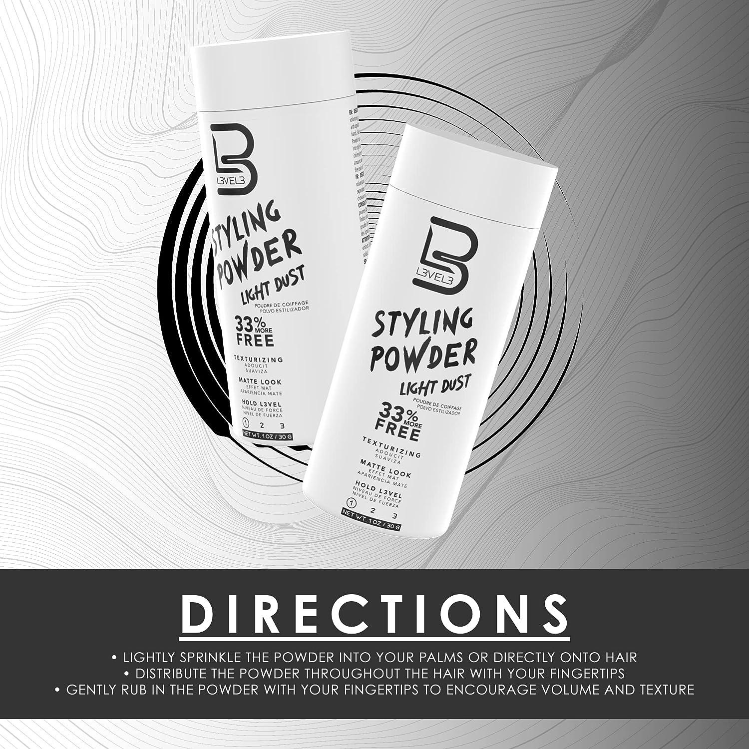 L3 Level 3 Styling Powder - Natural Look Mens Powder - Easy to Apply with  No Oil or Greasy Residue
