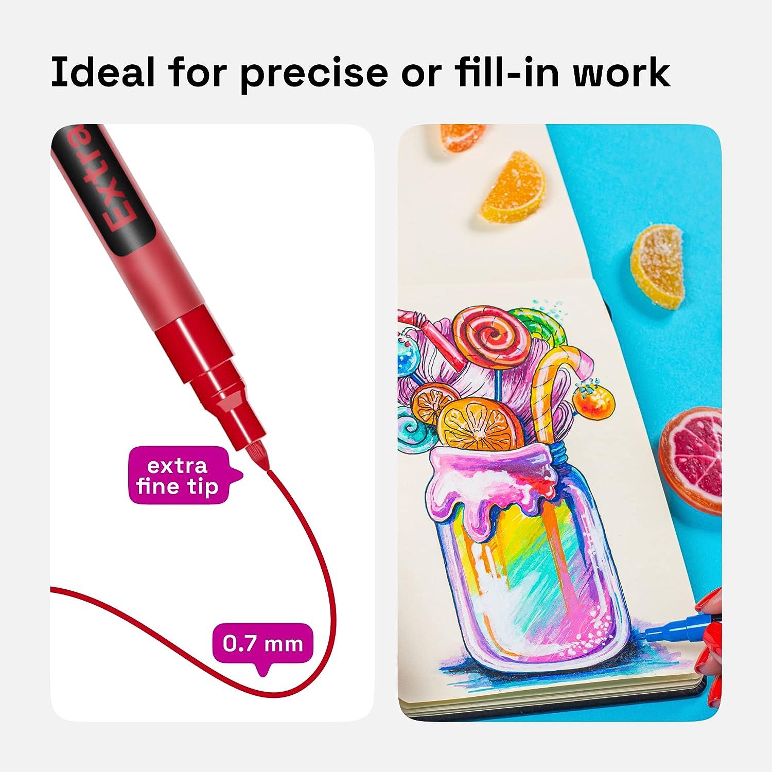 Artistro Watercolor Brush Tip Paint Marker Pens - Set of 8 Basic & 8 Metallic Colors