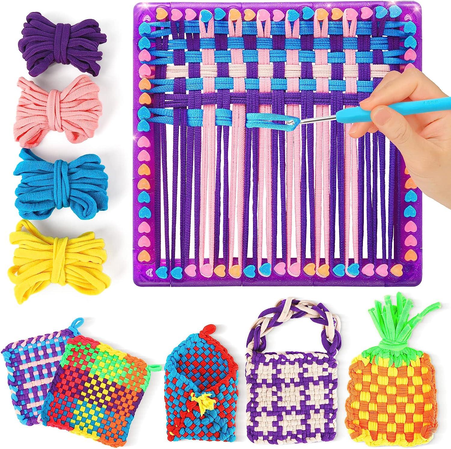 JIAWU knitting loom kit for kids, knitting board looms with diy craft crochet  hook needle kit