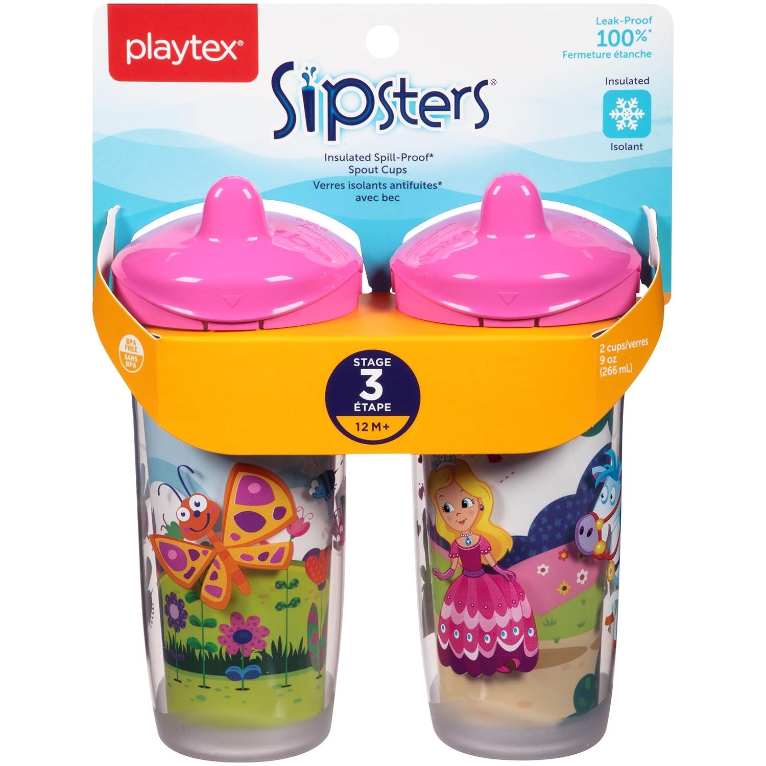 Playtex Sipsters Spill-Proof Milk & Water Straw Cups for Kids 2 Count - CTC  Health