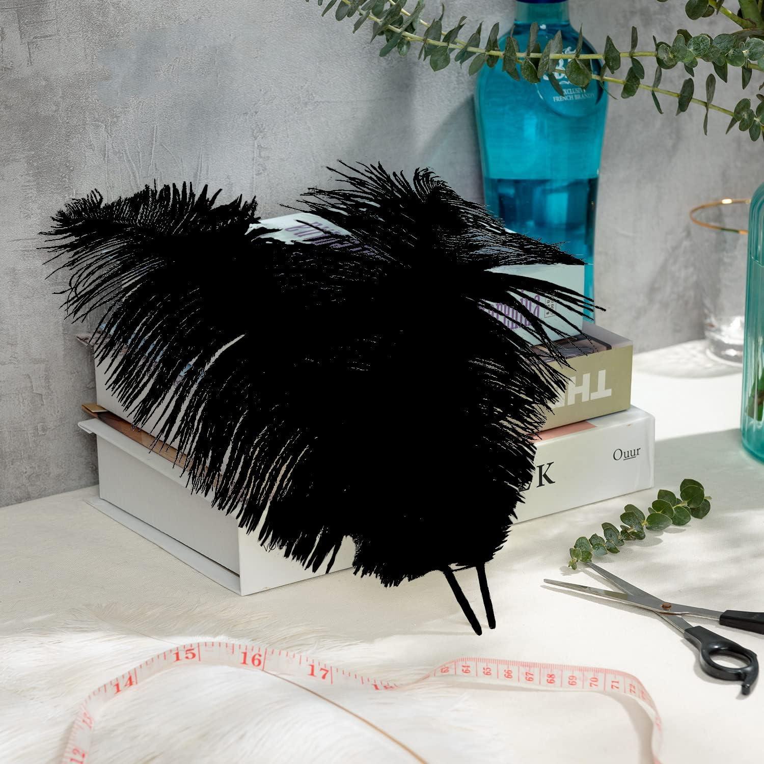 20pcs Black Ostrich Feathers Plumes Bulk for Wedding Party Home Decor 12-14  inch