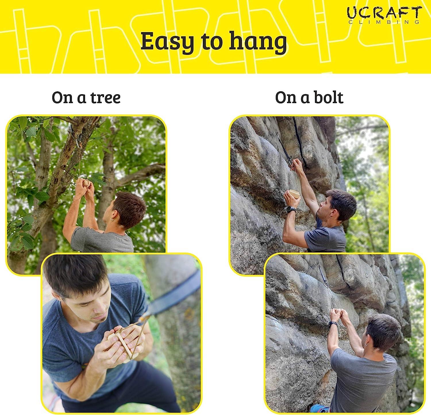 Ucraft Pocket-Sized Climbing Fingerboard, Double-Sided Grip Strength  Training Board, Wooden Hang Board for Pull up Grips, Pinch Training  Finger Board