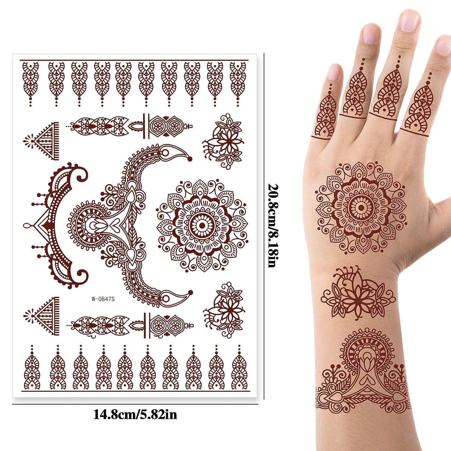 Louts Mehndi Henna Tattoo Waterproof For Girl Body Sticker –  Temporarytattoowala