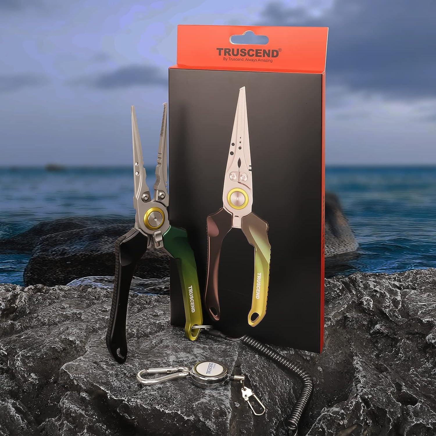 TRUSCEND Fishing Pliers Saltwater with Mo-V Blade Cutter, Corrosion  Resistant Teflon Coated Muti-Function Fishing Gear as Split Ring Plier Line  Cutter Hook Remover, Fishing Gifts for Men Unique, Pliers & Tools 