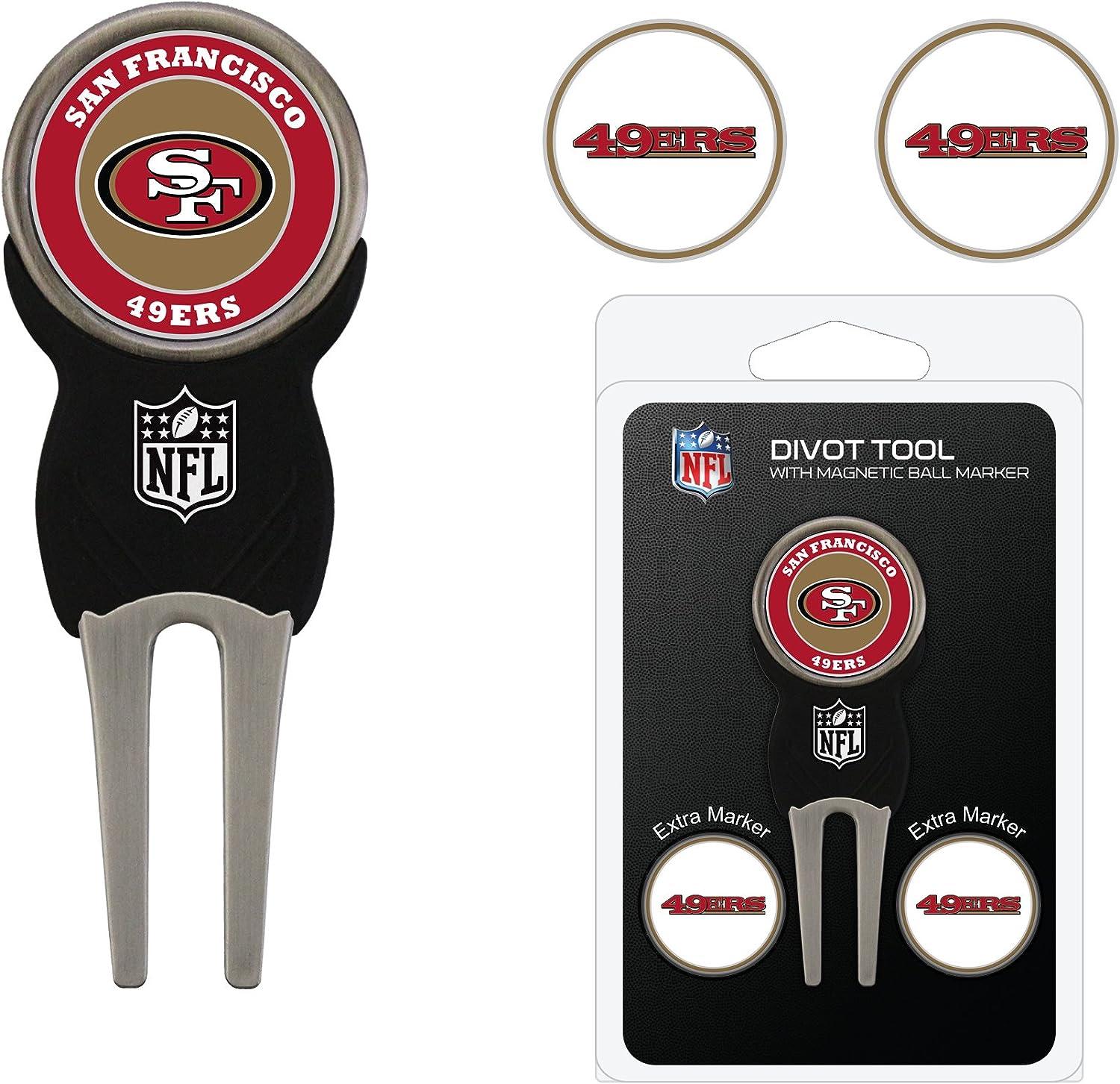 Team Golf NFL Divot Tool with 3 Golf Ball Markers Pack, Markers