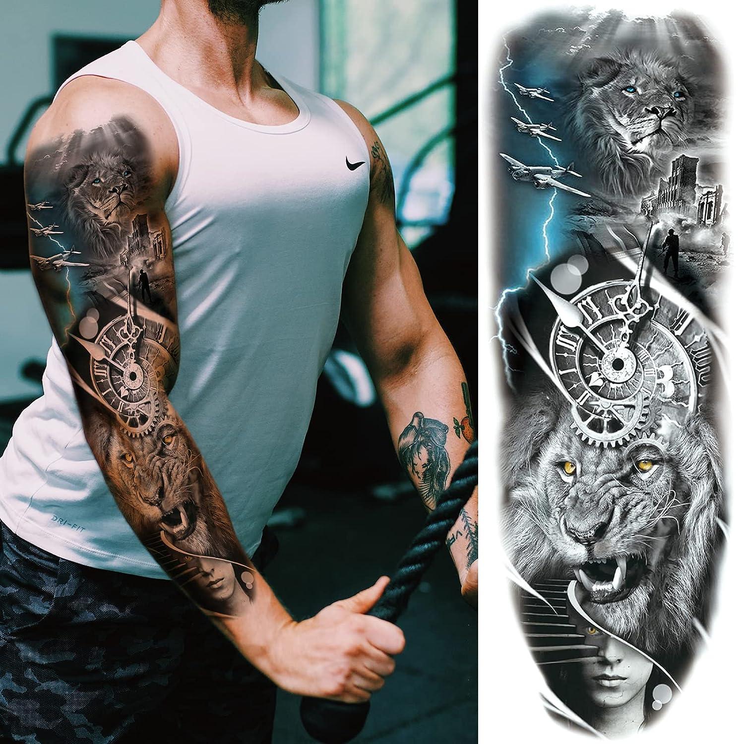 Realistic full leg sleeve black & grey style  Leg sleeve tattoo, Black and  grey tattoos, Sleeve tattoos