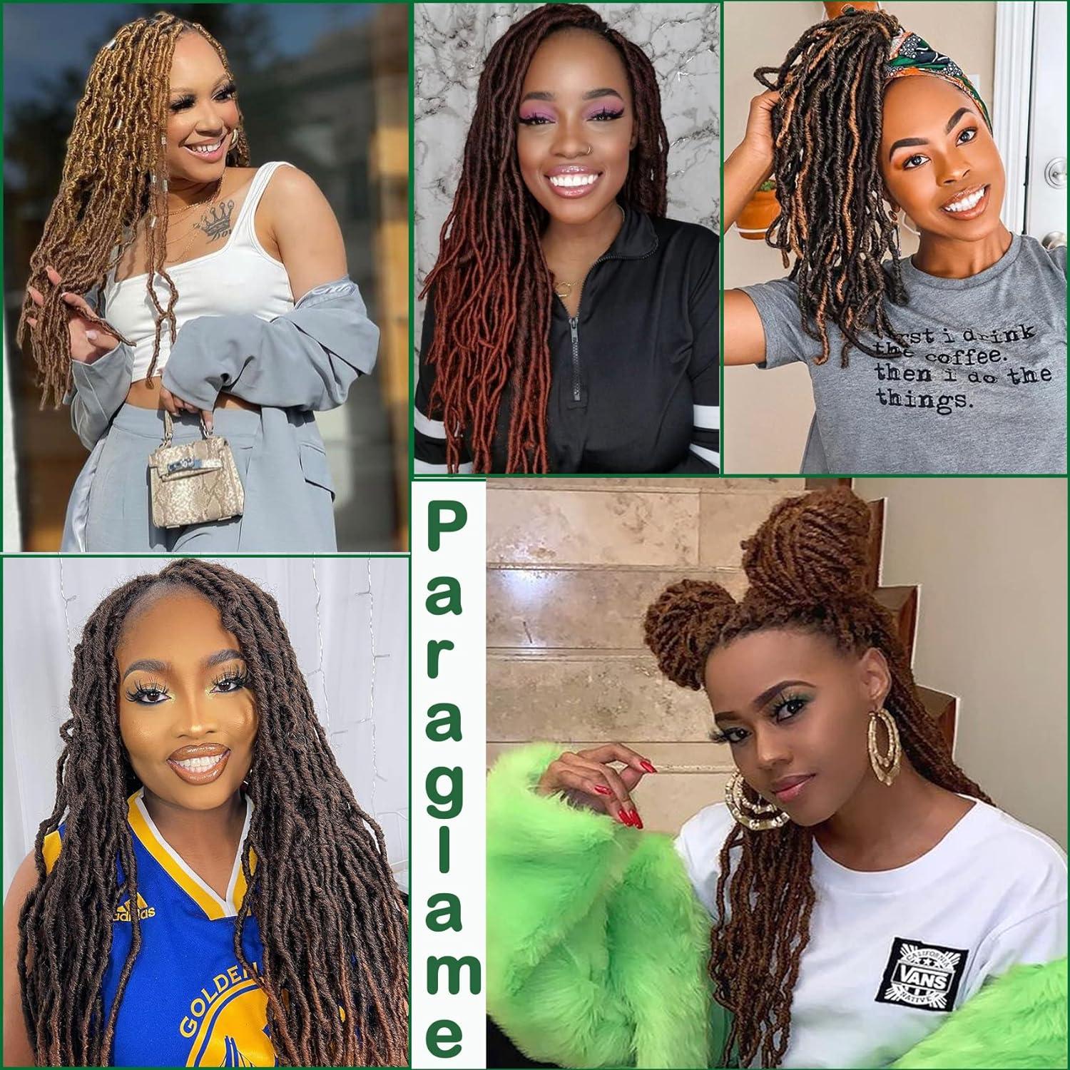 Goddess Locs Crochet Hair 6 Packs 16 Inch Straight Faux Locs Crochet Hair  for Black Women, Crochet Pre-Looped Curly Hair Soft Faux Locs Synthetic
