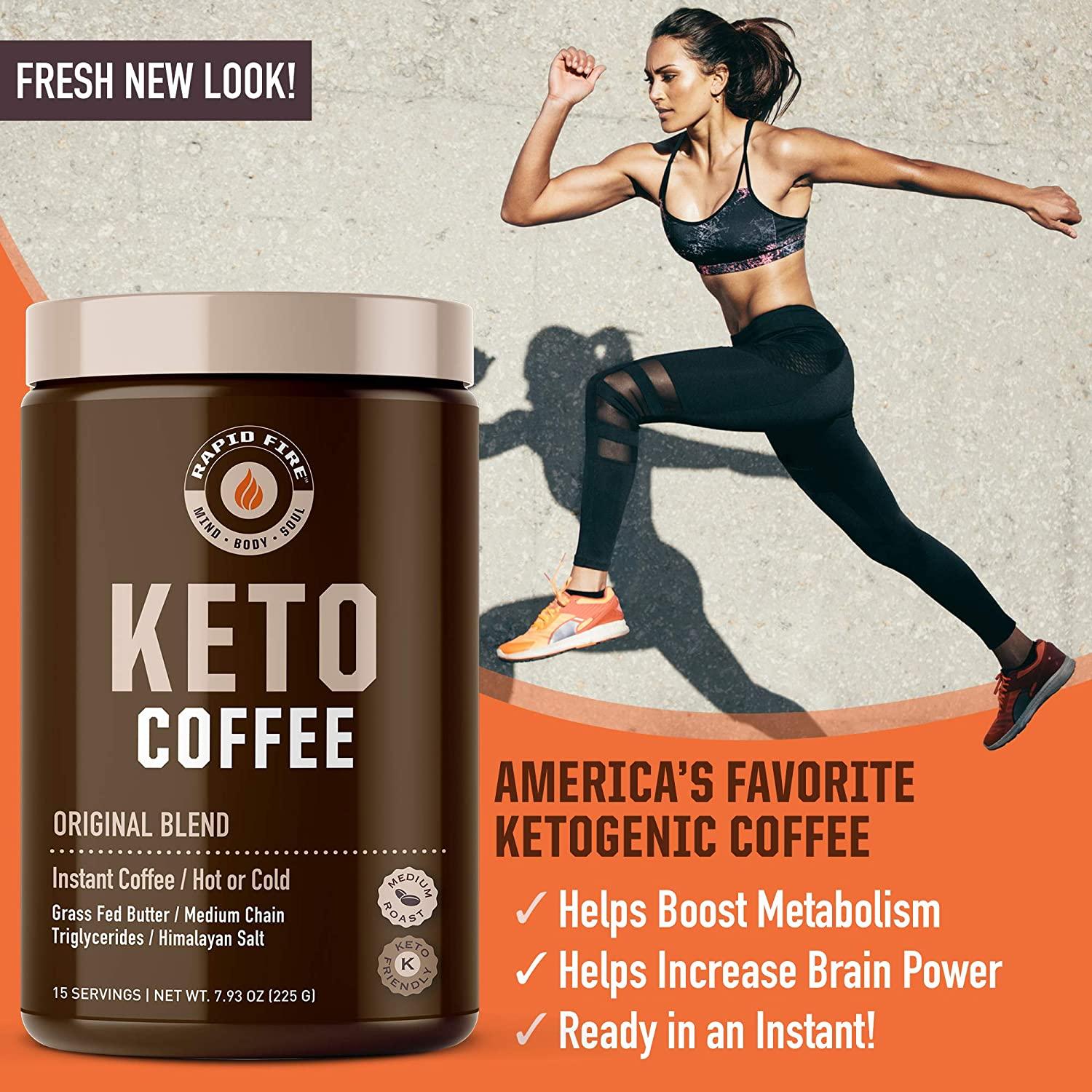 Rapidfire Ketogenic Fair Trade Instant Keto Coffee Mix Supports Energy  Metabolism Weight Loss Ketogenic Diet Canister 15 servings, Original, 7.93  Ounce Original Blend