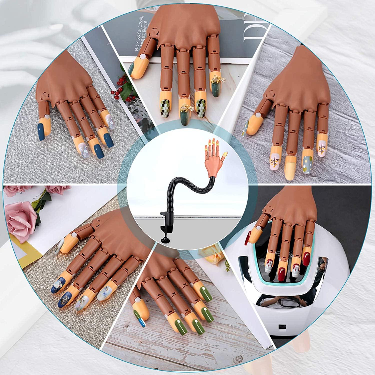 Nail Practice Hand For Acrylic Nails-flexible Nail Training Hand Kit, Fake  Mannequin Model Training Hand With 300 Pcs Nail Tips, Nail Files And C