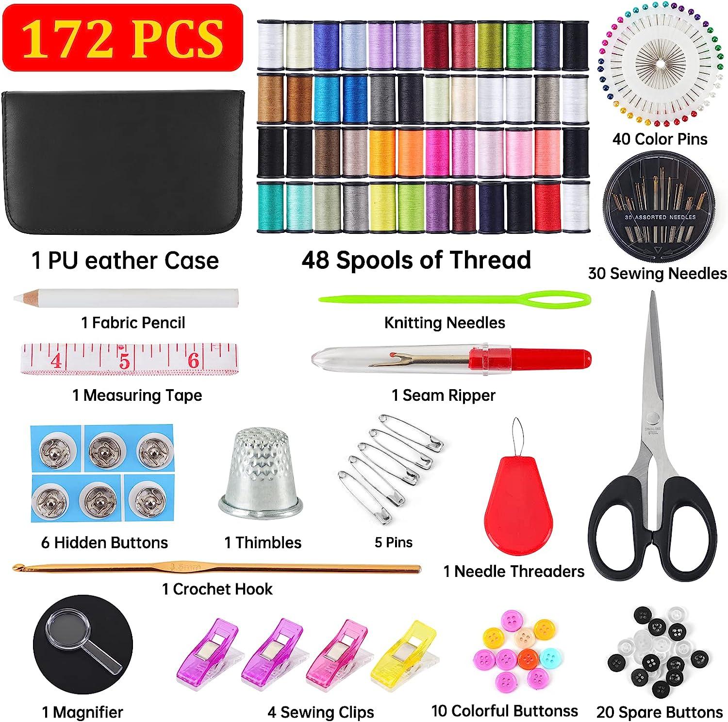 172pcs Sewing Kit, Sewing Machine Kit 48 Spools Professional Sewing  Accessories And Supplies Kit