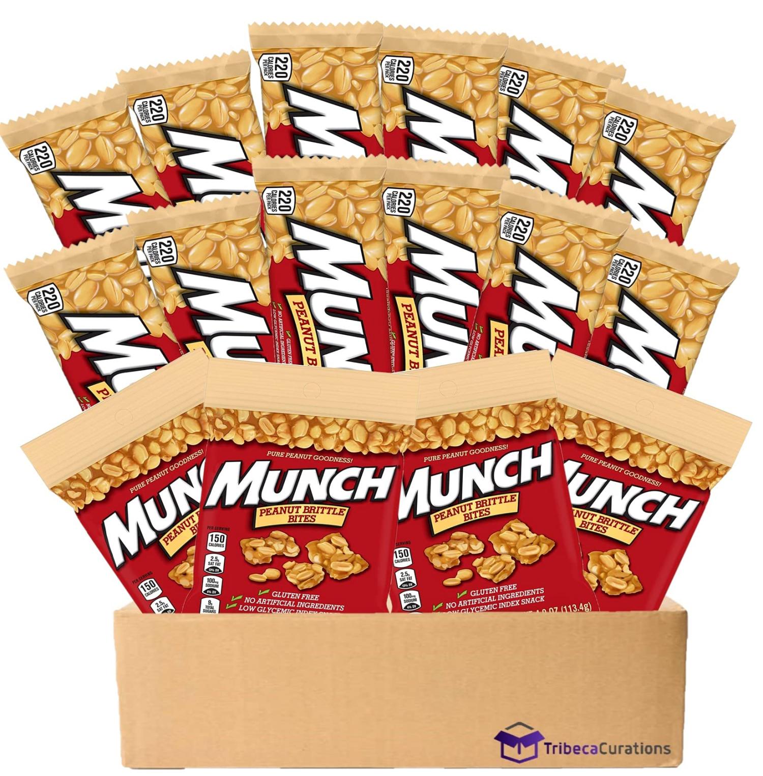 MUNCH Peanut Nut Bars With Brittle Bites Variety Pack