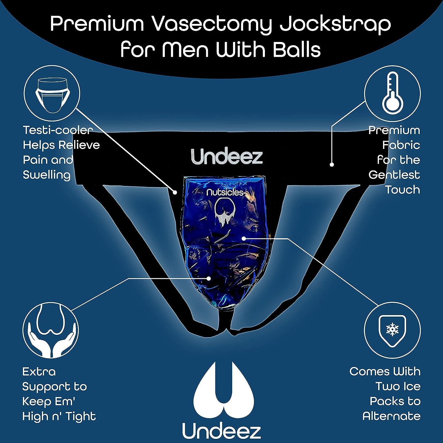 Undeez Vasectomy Underwear - Comes With 2-Custom Fit Ice Packs and Snug  Boxer Briefs For Testicular Support and Pain Relief, Black, M :  : Health & Personal Care