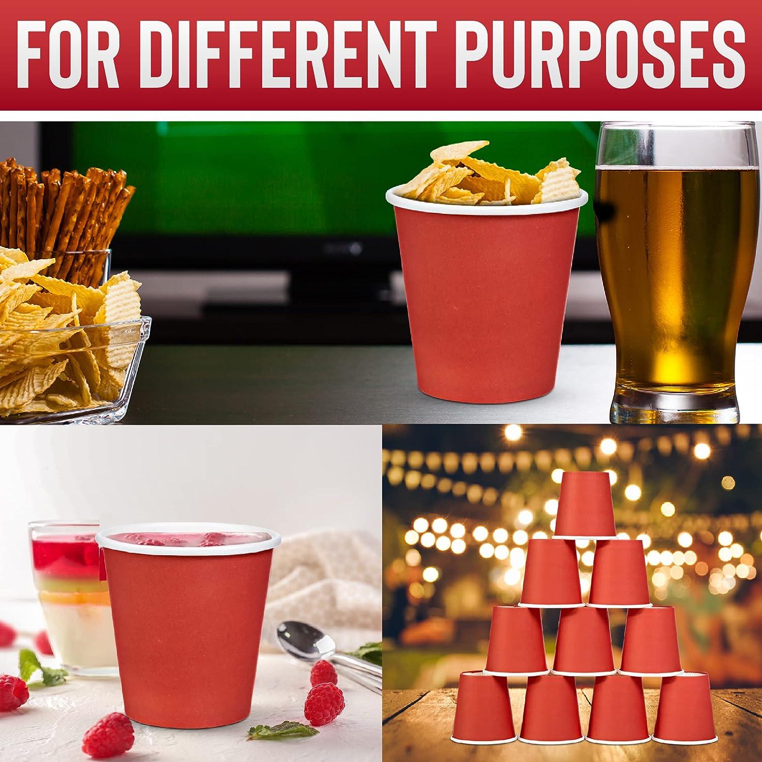 Disposable Shot Glasses - No Brittle Cracking Hard Plastic - 2oz Small Cute  Mini Red Paper Solo Cup For Jello Shots, Party Games, Wine Tasting