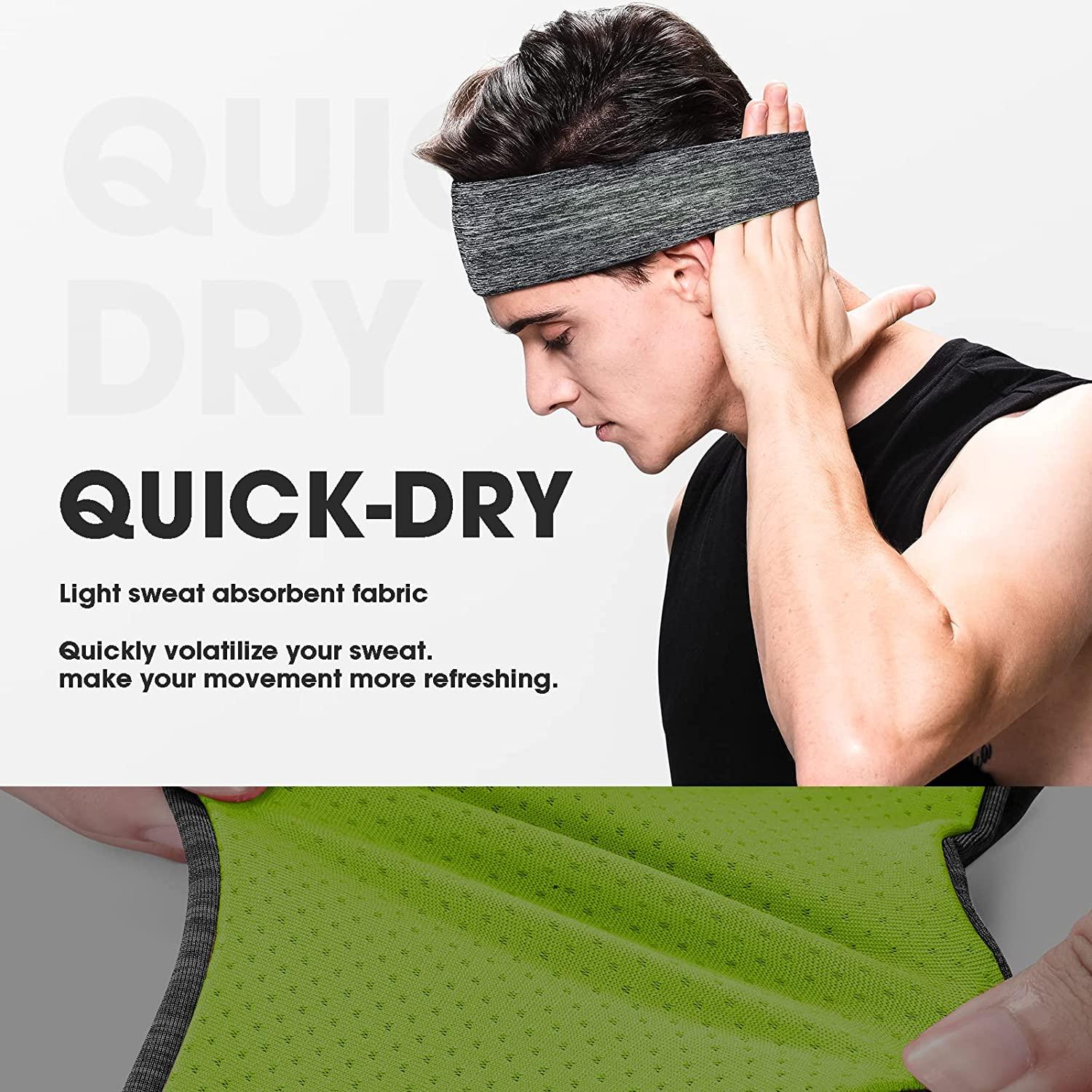 Sports Headbands for Men (5 Pack),Moisture Wicking Workout