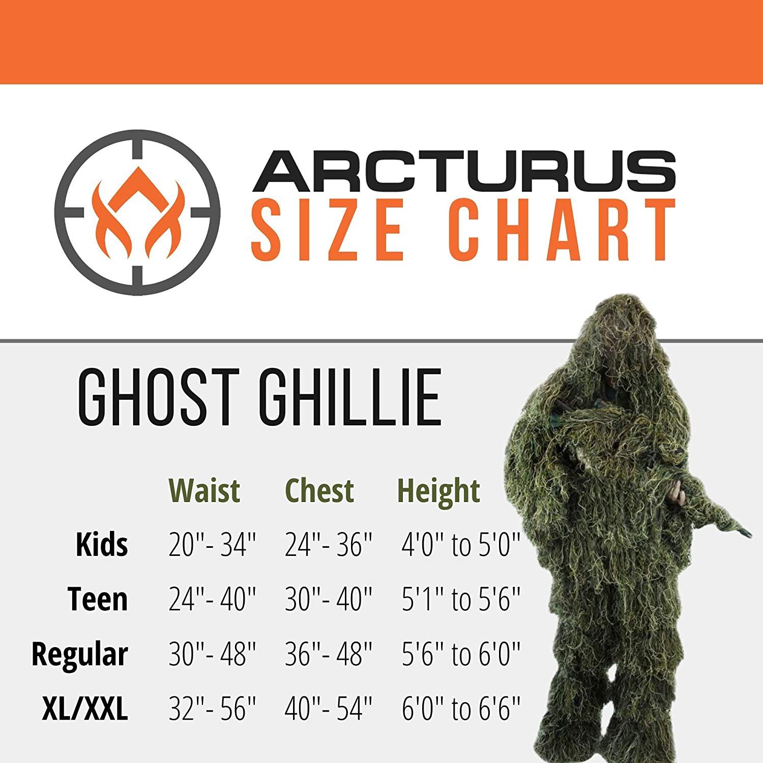 Arcturus Ghost Ghillie Suit & Ponchos for Men, Dense, Double-Stitched  Design