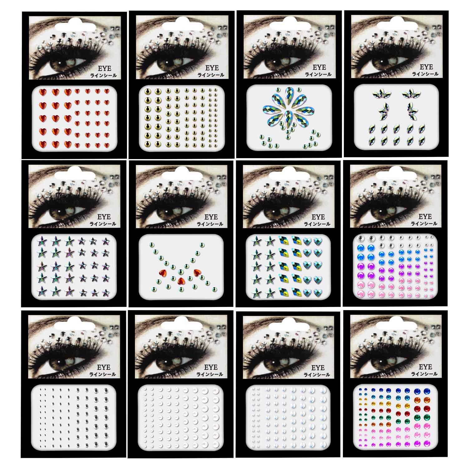 81 Single-grain Diy Eyebrow Eye Stickers Forehead Face Rhinestones Stickers  Acrylic Stickers