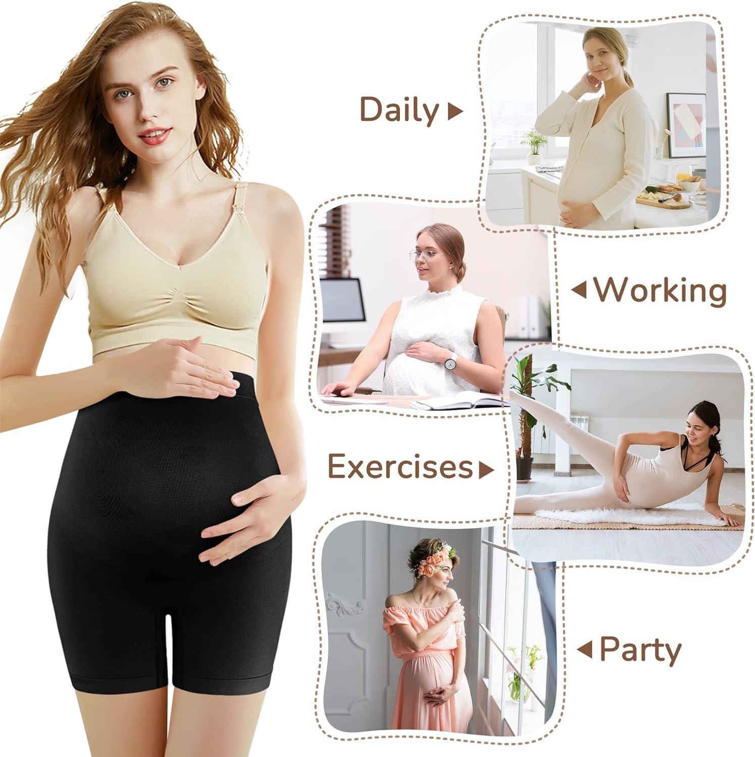 Maternity Shapewear for Dresses,Low Waisted Mid-Thigh,Women's Soft and  Seamless Pregnancy Underwear Prevent Chaffing Soft Shaper for Belly
