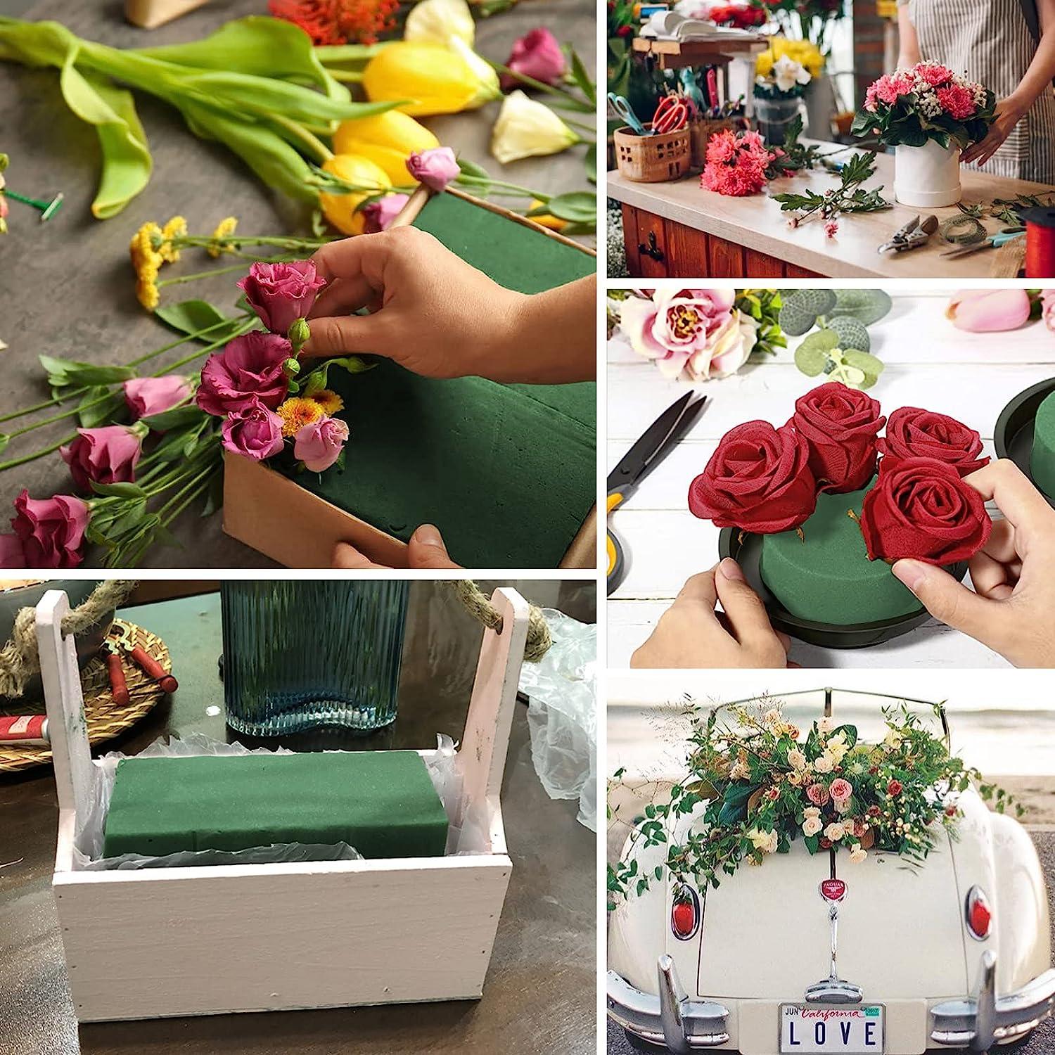 Red Paper Flowers Floral Foam Blocks For Crafts Wet Florist Artificial And  Fresh Arrangement 9.1X4.3X2.95 Inch From Lubufang, $13.43