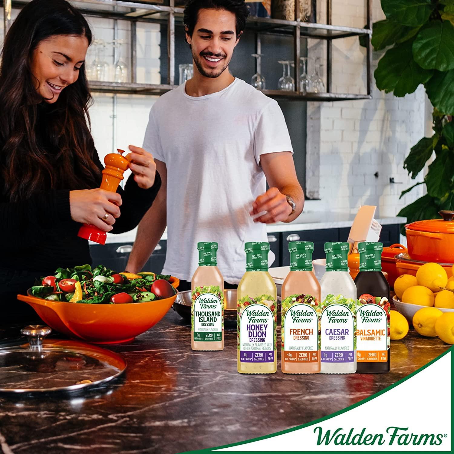 Walden Farms Variety Pack Dressing 12 oz (5 Pack) - French, Caesar, Honey  Dijon, Thousand Island, and Balsamic Vinaigrette - Perfect on Salads