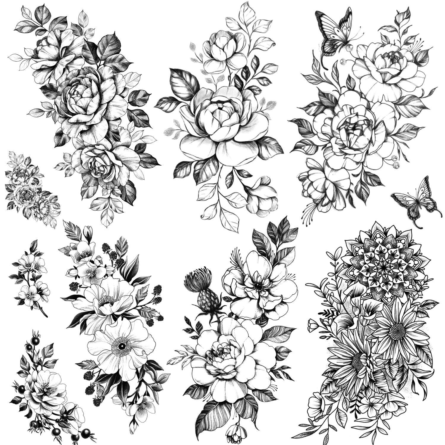 60+ Black & Gray Flower Tattoos by Anna Bravo - List Inspire | Floral tattoo  sleeve, Flower tattoo sleeve, Half sleeve tattoo