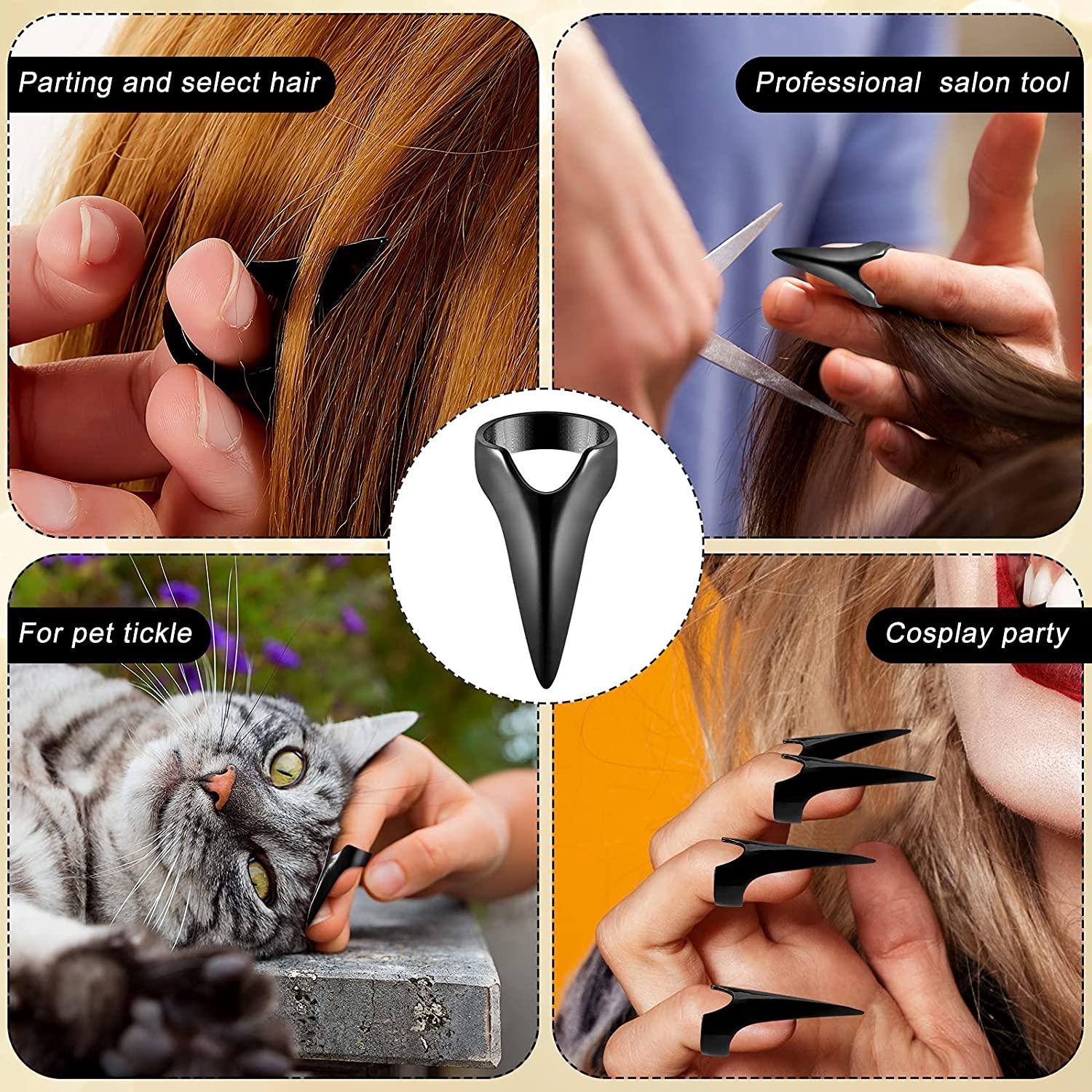 Hair Selecting Tools Metal Parting Finger Tip Ring Hair Sectioning Comb For  Hair Braiding Weaving Curling Styling Extension