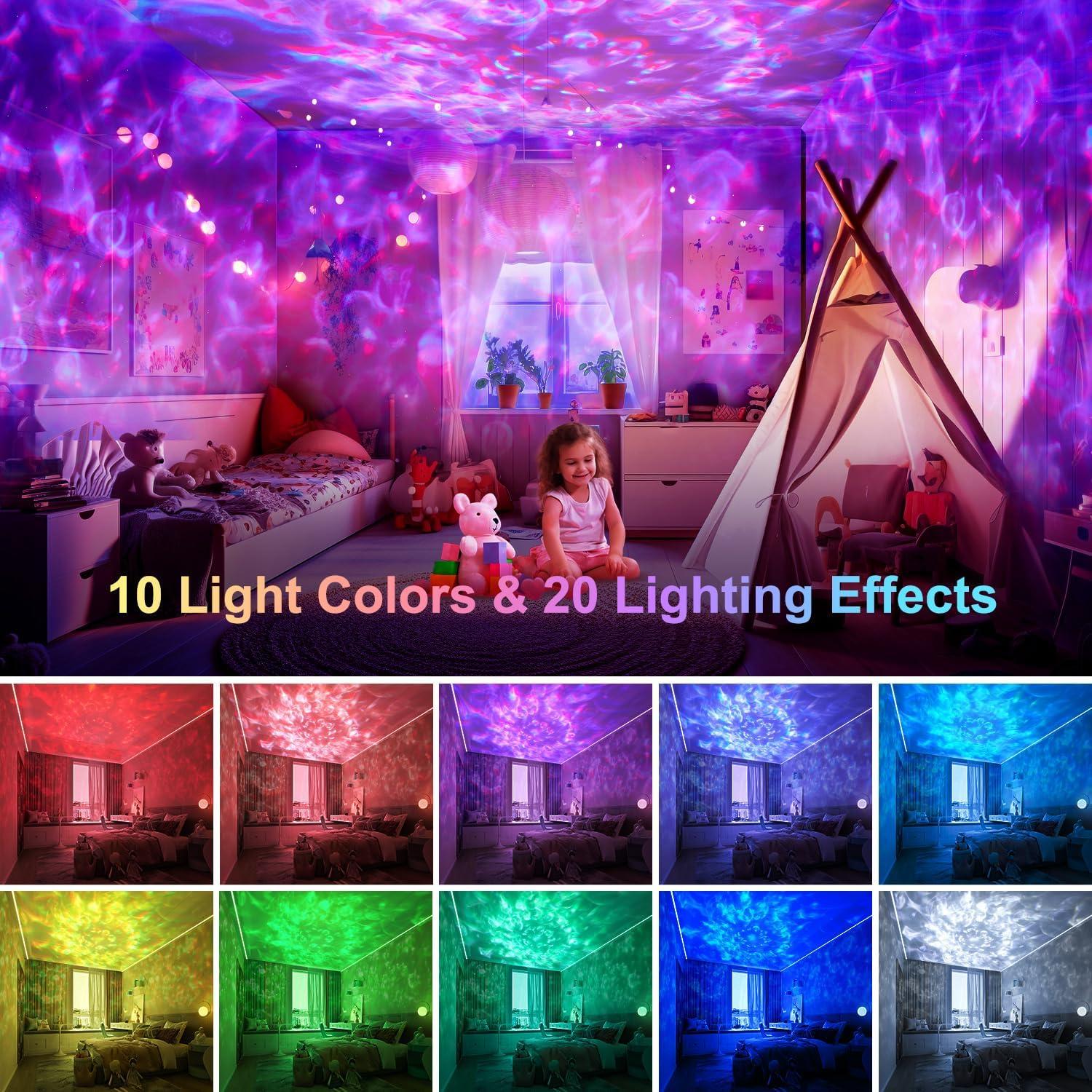 Night Light Star Projector Ocean Wave Sky Galaxy Lamp Led Lights For  Bedroom With Bluetooth Music Speaker Remote Control 360rotating Sleep  Soothing Co