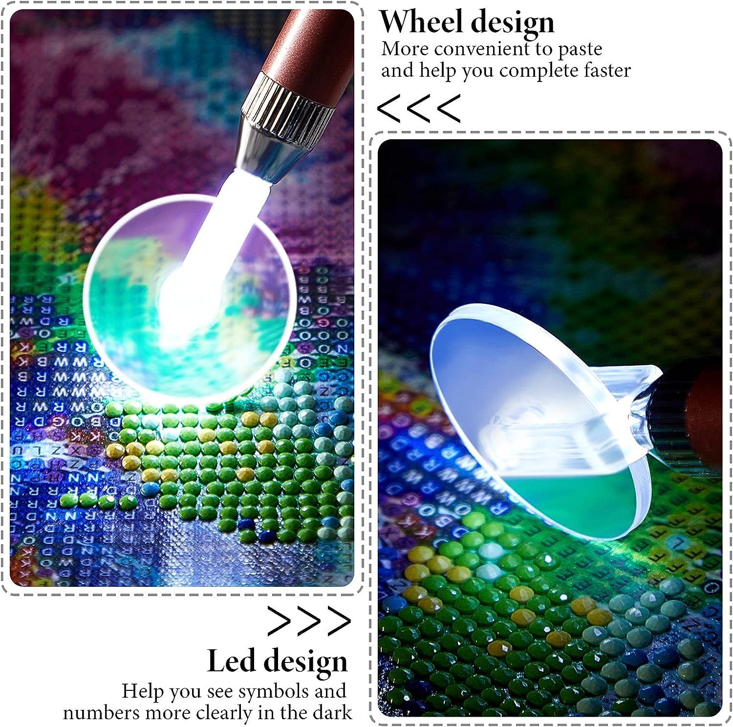 DIY Diamond Painting Pen Kits, LED Lighting Point Drill Pen, 5D DIY Diamond  Painting Tool Accessories (Battery Not Included) Art Supplies