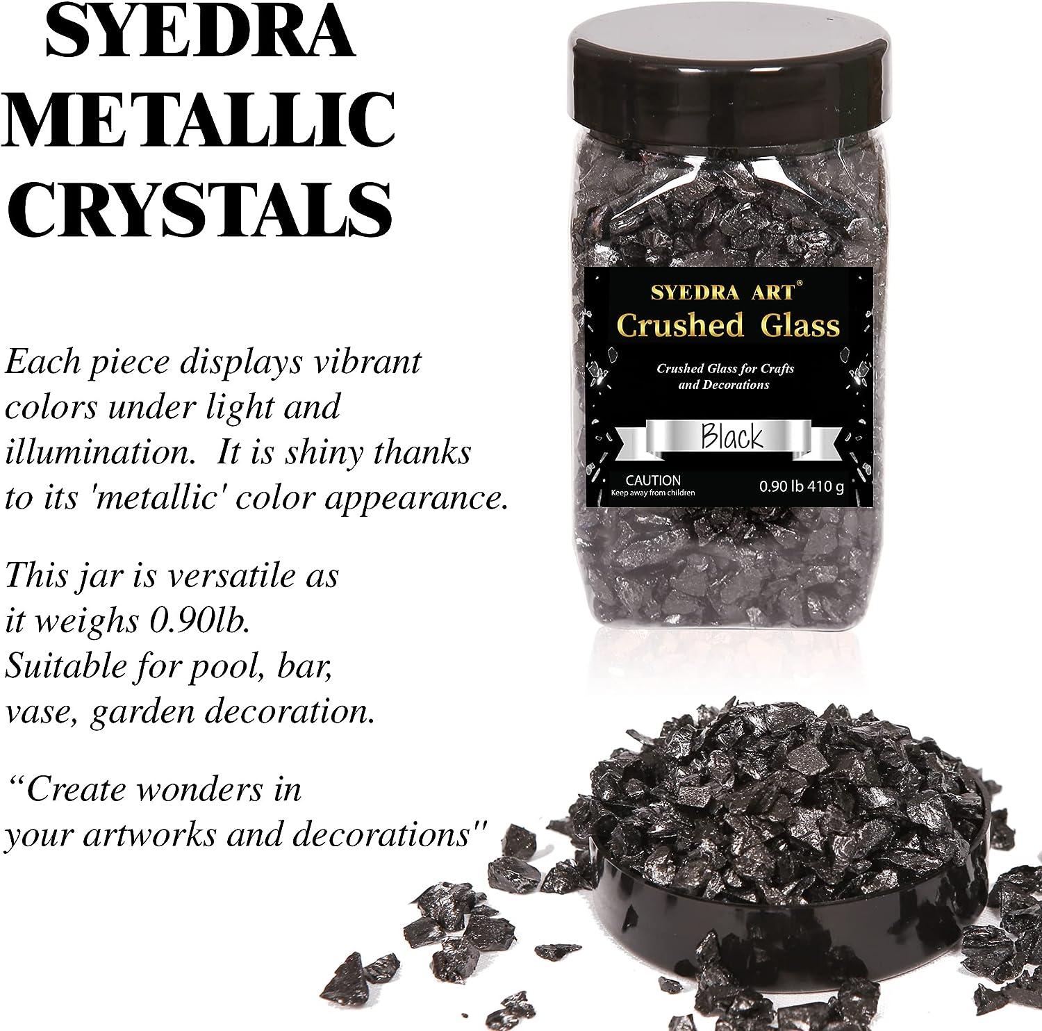 Sodee Black Glass Reflective Crushed Glass for Resin Art 1kg