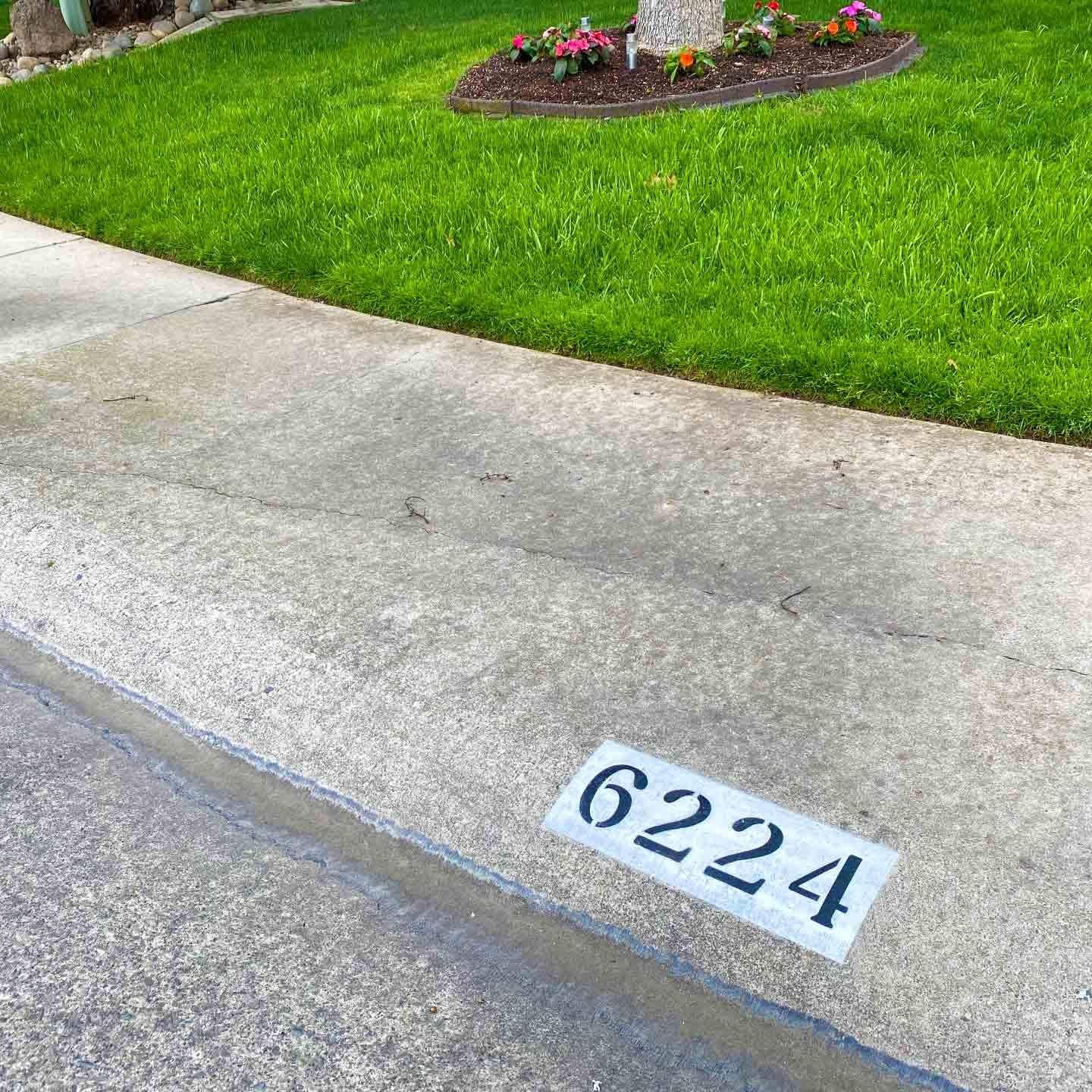 Curb Stencil Kit for Address Painting, All Numbers - 14 Mil Mylar Plastic [4 Tall Numbers, 2 of each] (Classic Stencil font)