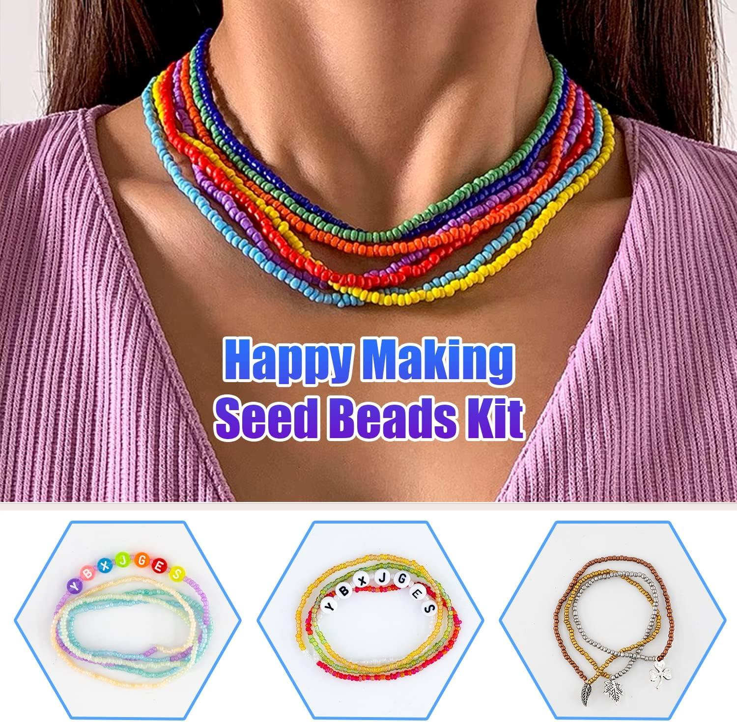 Glass Seed Beads for Jewelry Making - Seed Beads Small Beads Kit for Tiny  Beads Jewelry Bracelet