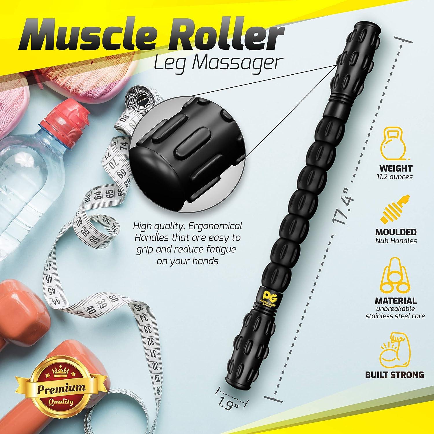 Physix Muscle Roller Stick (1 Massage Stick) - Calf/Quads/Foot