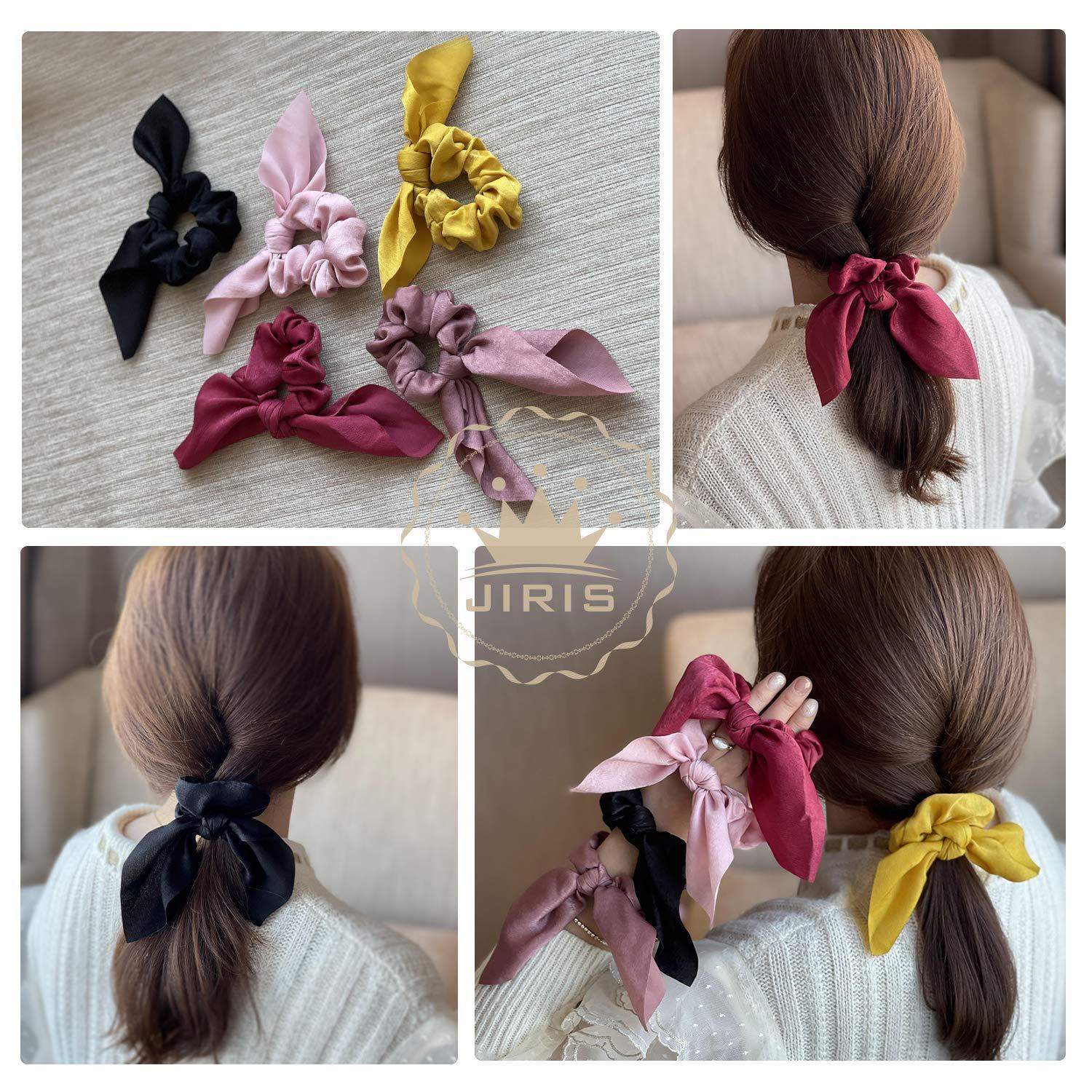 Womens Hair Scrunchie Bow Ponytail Holder Hairband Bowknot Hair Ribbons  Ties DIY