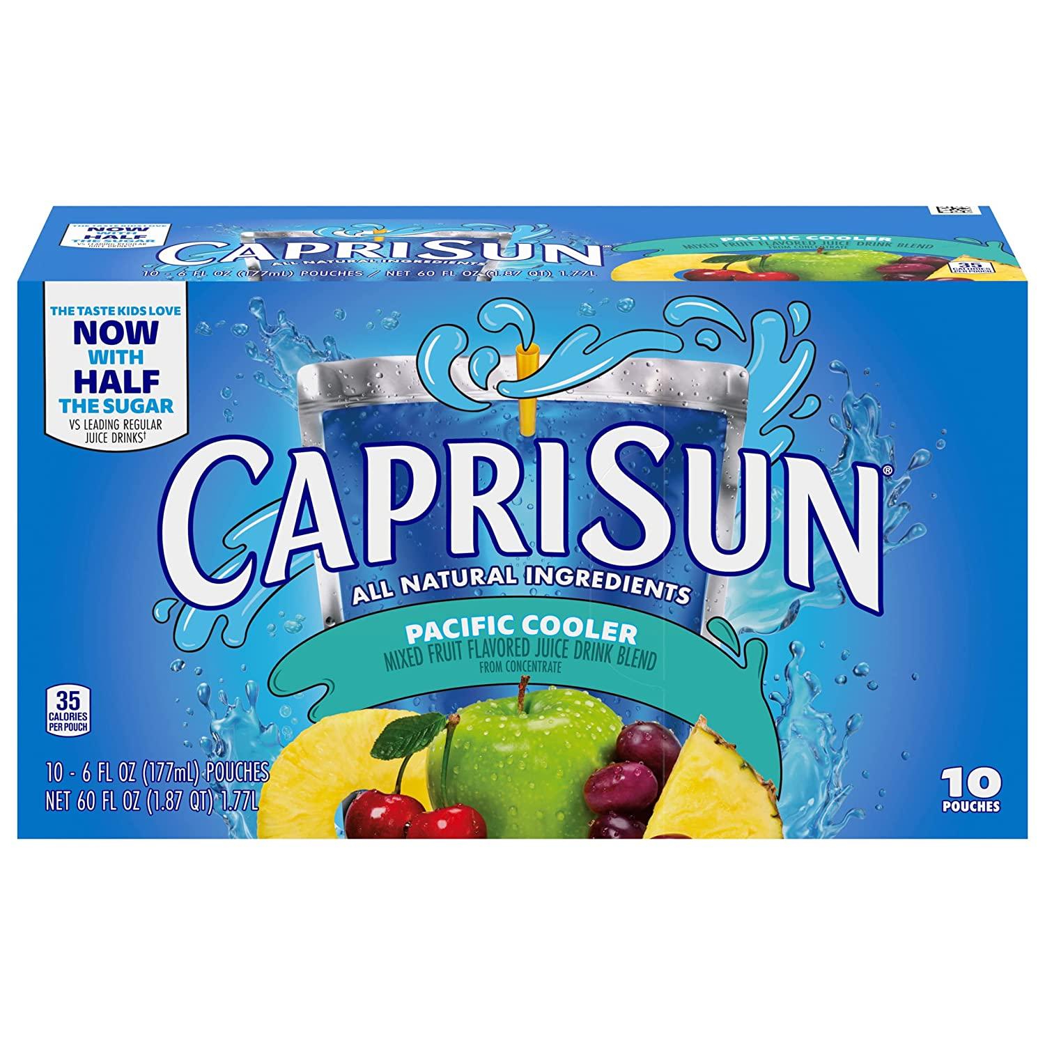 Capri Sun Pacific Cooler Mixed Fruit Naturally Flavored Kids Juice Drink  Blend (10 ct Box, 6 fl oz Pouches) Pacific Cooler 6 Fl Oz (10 Pack)