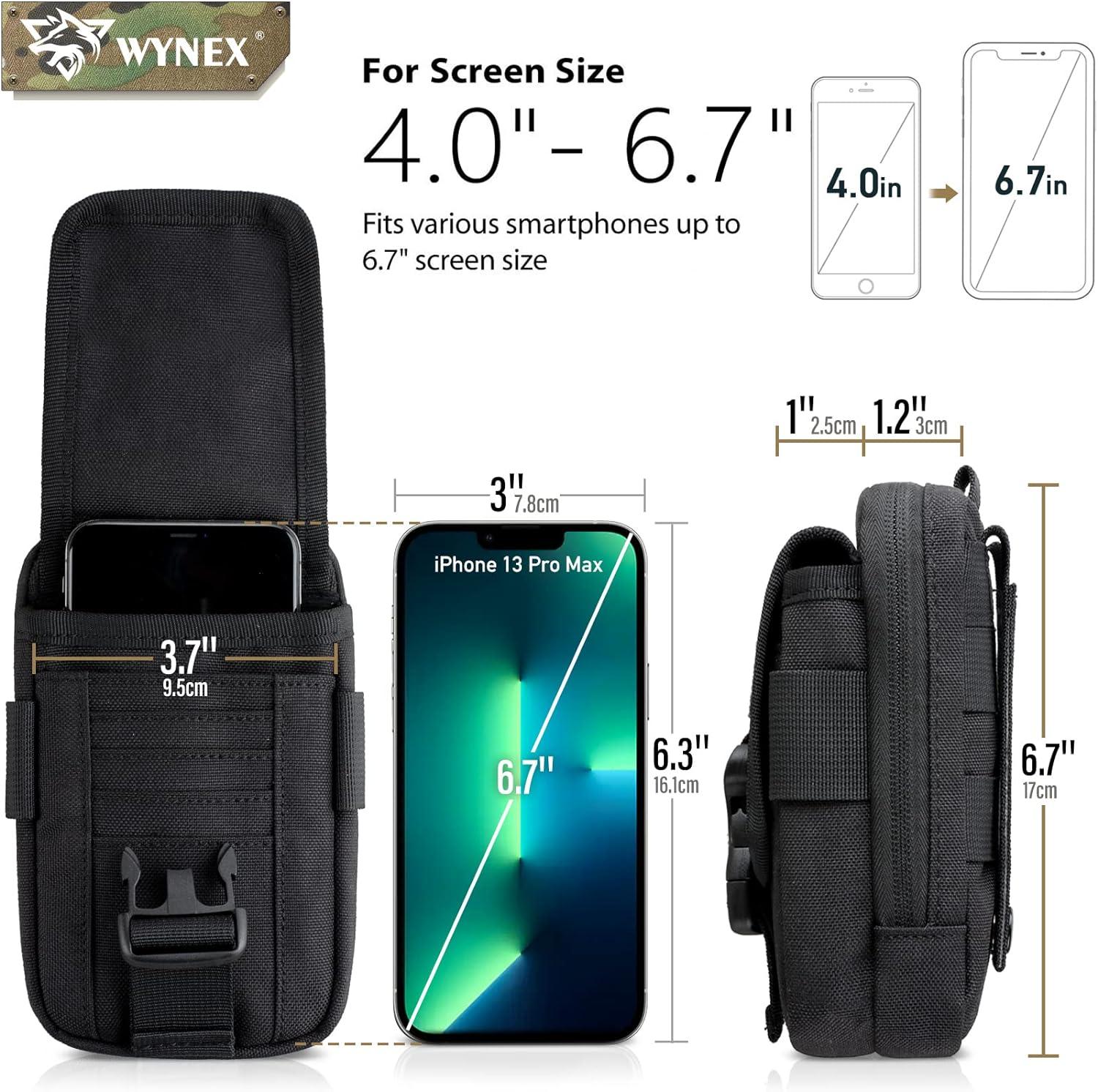  WYNEX Tactical Compass Phone Pouch, Large Molle Smartphone  Holster Case Double Capacity Small Utility EDC Pouch with Compass Buckle  and Carabiner Army Green : Sports & Outdoors