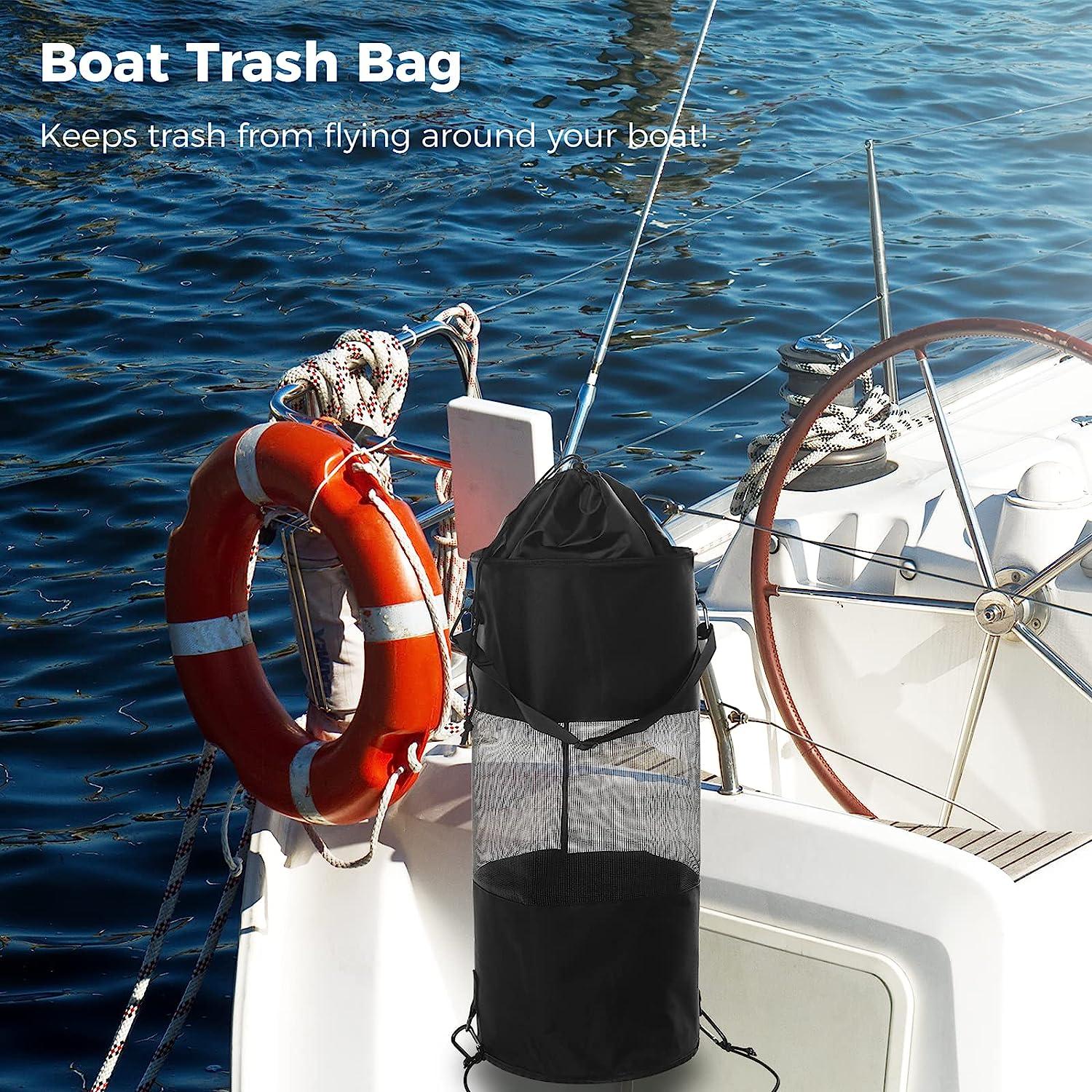 Homaisson Boat Trash Bag, 9.8''x25.6'' Reusable Trash Can, Large Mesh  Oxford Cloth Garbage Bag, Boat Storage Boat Accessories, Universal Trash  Garbage Container for Boat, Kayak, Camper