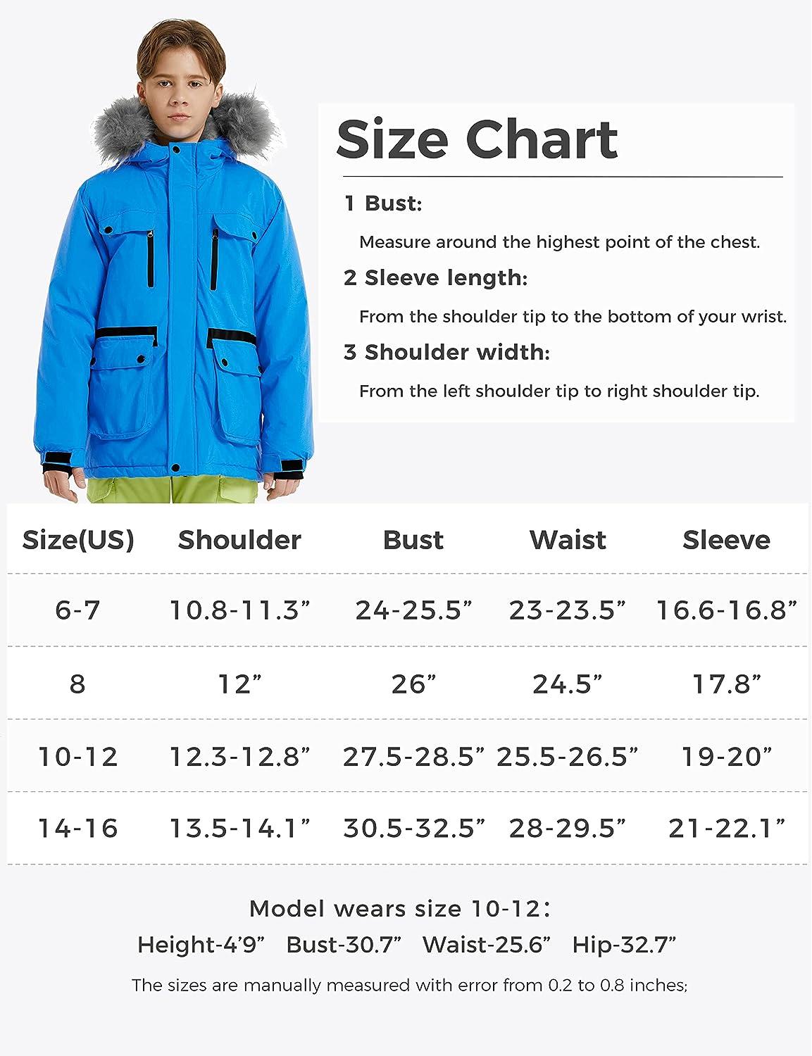 Wantdo Kids Boys' Fleece/Lined Snowboarding Jacket Weatherproof